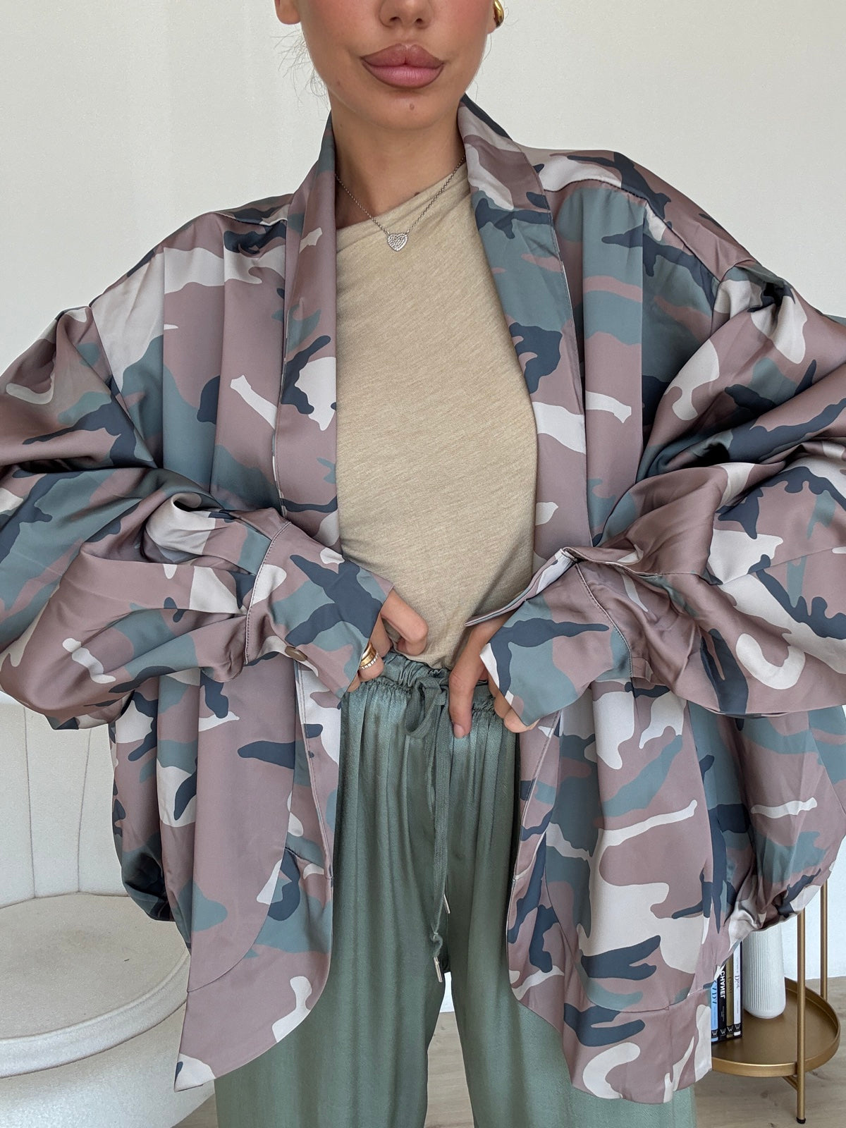 V11061-GIACCA SATIN CAMOUFLAGE