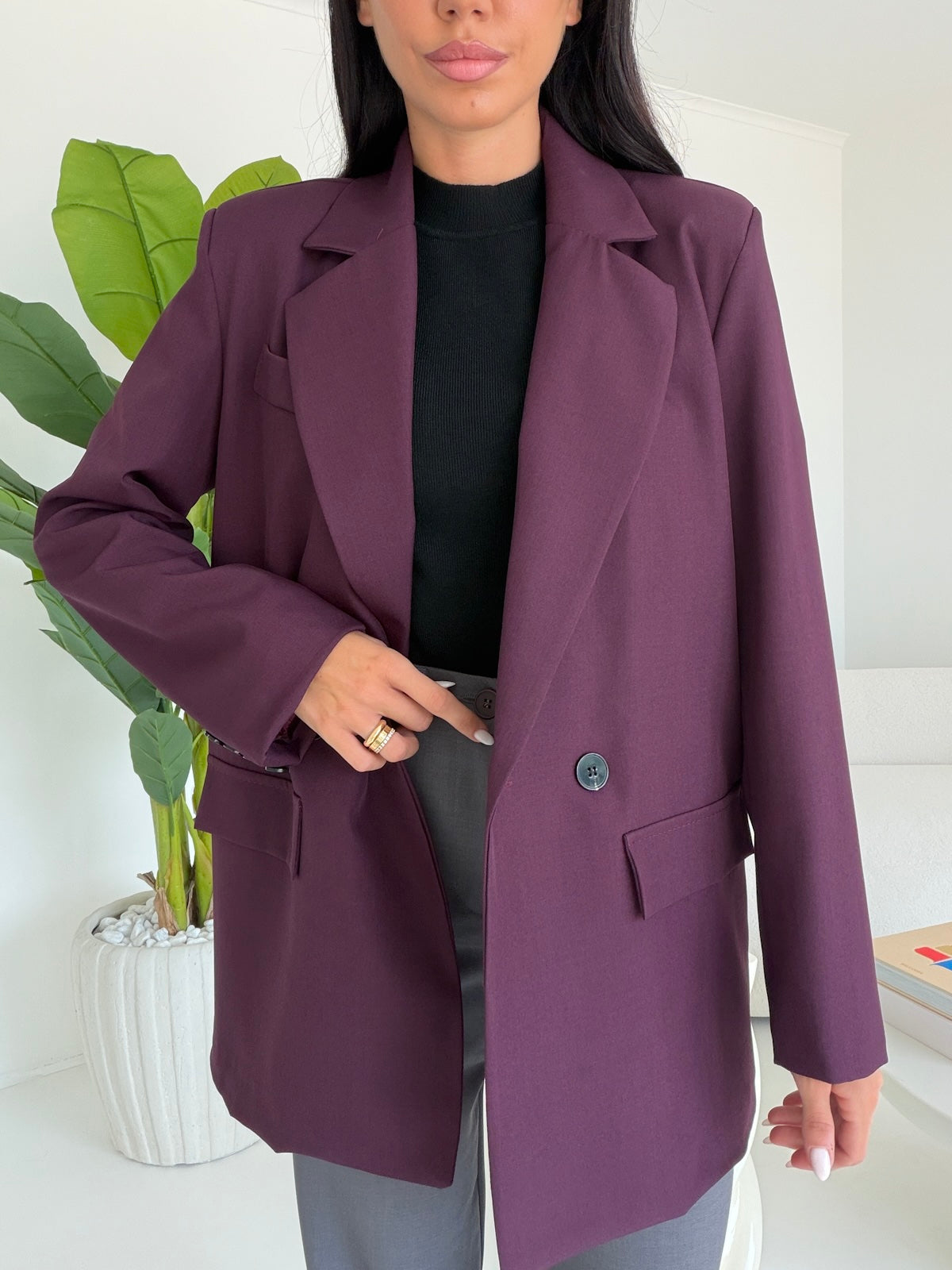 BLAZER DOPPIO BOTTONE WINE