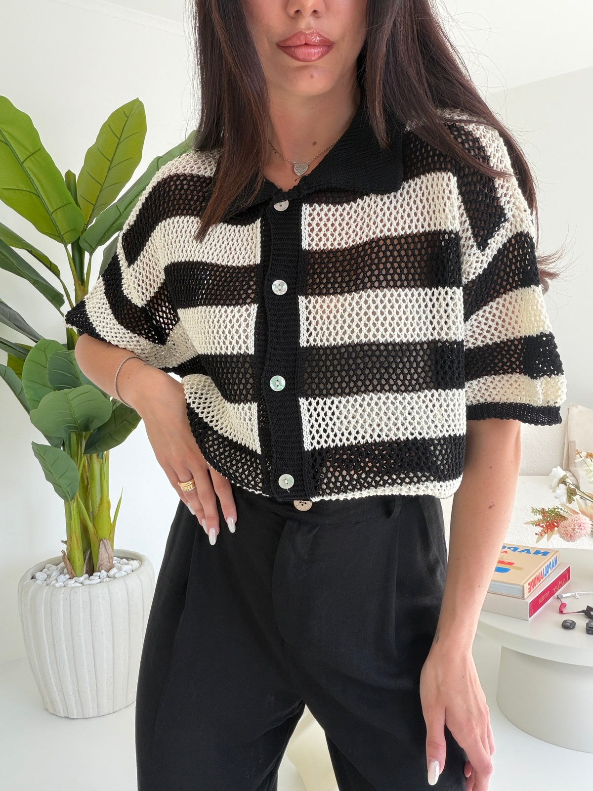 POLO STRIPES NERA