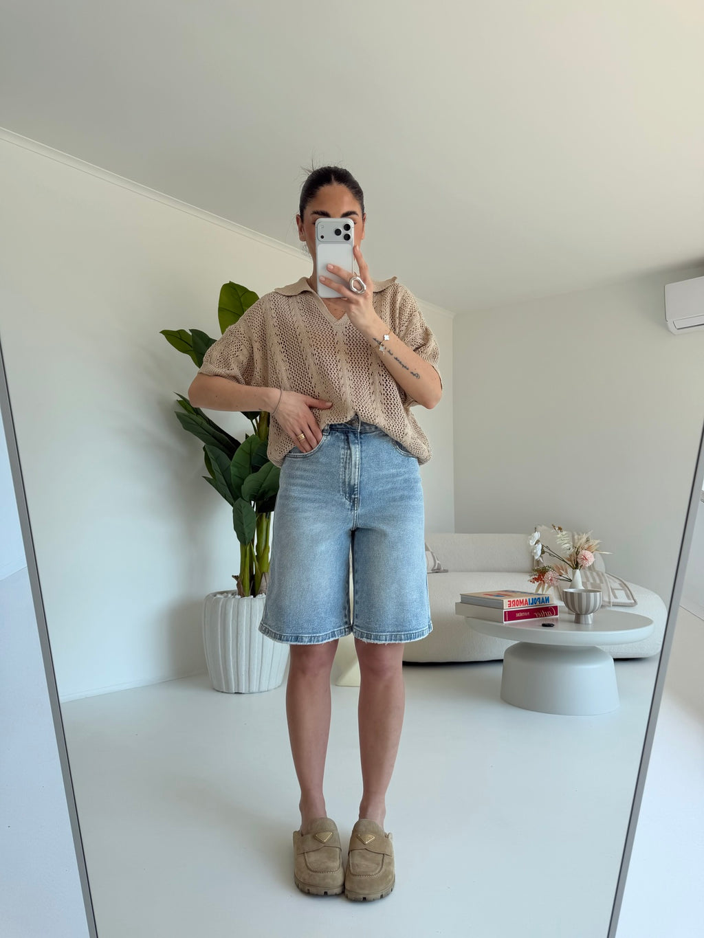 POLO CROCHET TAUPE