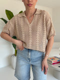 POLO CROCHET TAUPE