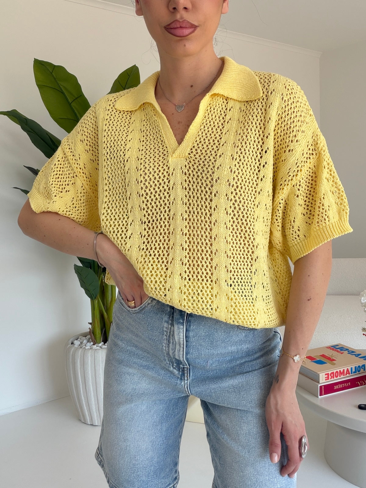 POLO CROCHET YELLOW