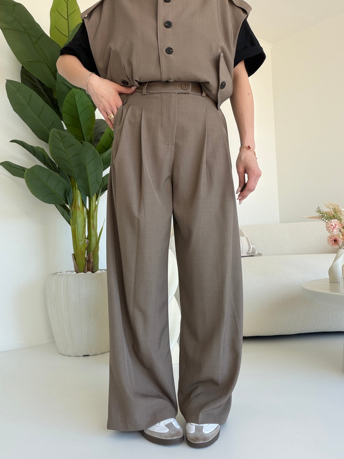 MAR6271-PANTALONE PALAZZO TAUPE