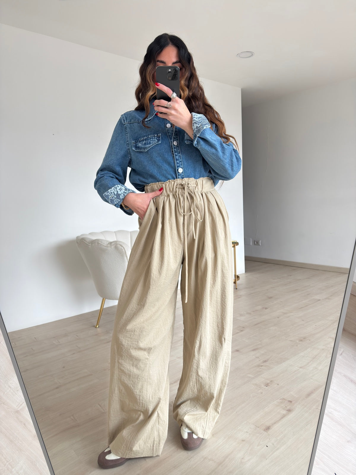 PANTALONE PALAZZO REPLAY TAUPE