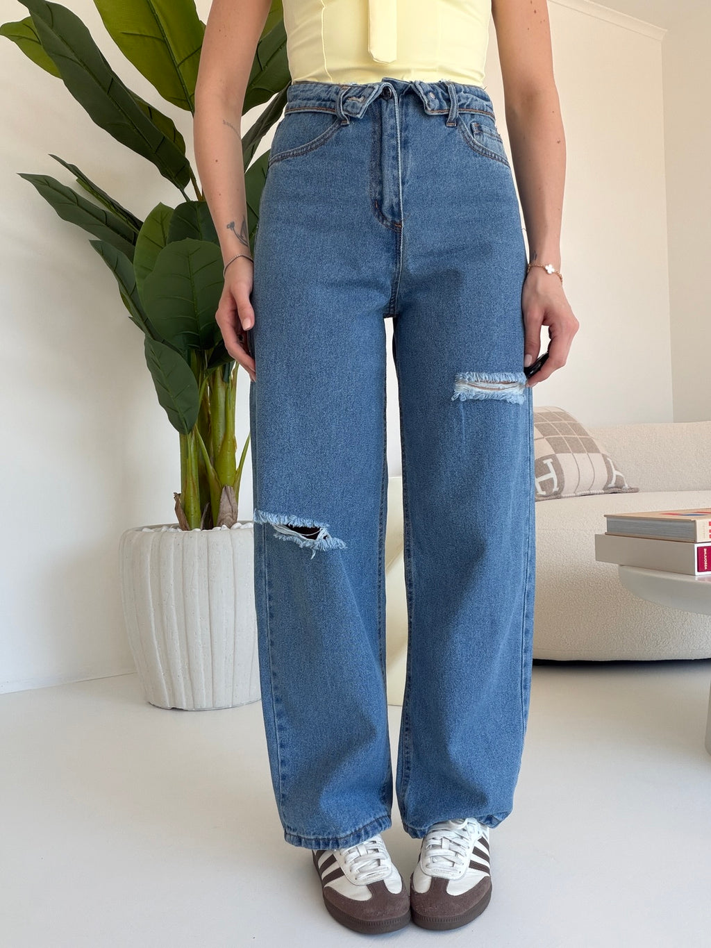GB108-JEANS RISVOLTO RIPPED