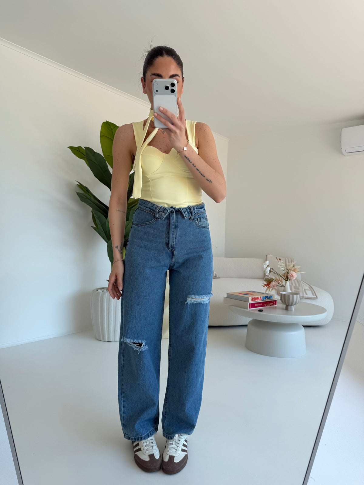 GB108-JEANS RISVOLTO RIPPED