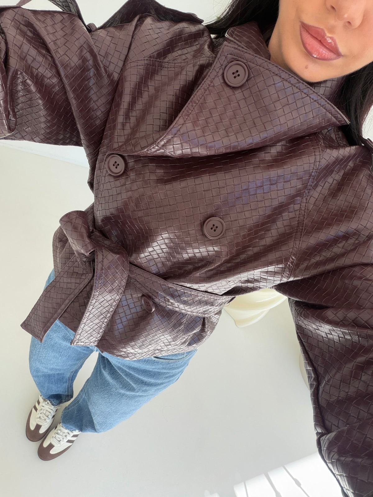 DD122-TRENCH ECO PELLE WINE