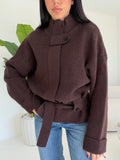 6158-MAXI CARDIGAN CHOCO