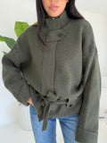 6158-MAXI CARDIGAN MILITARE