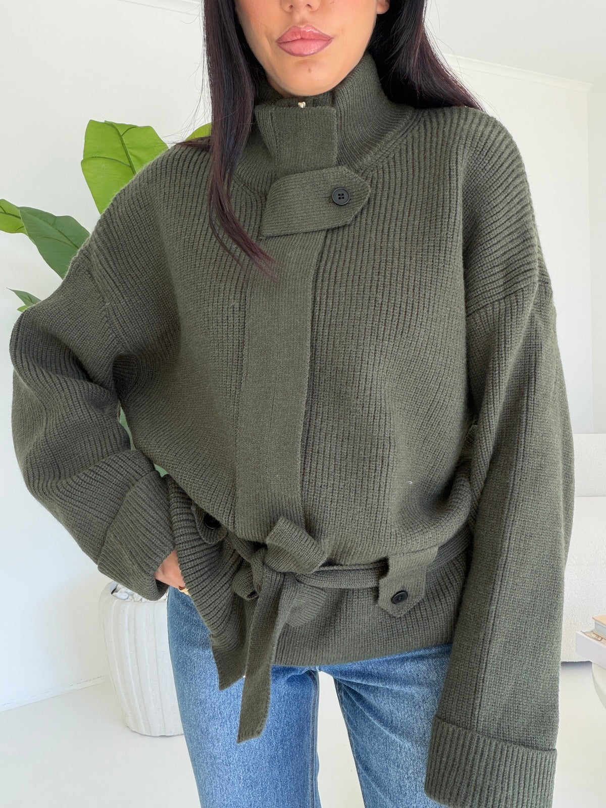 6158-MAXI CARDIGAN MILITARE
