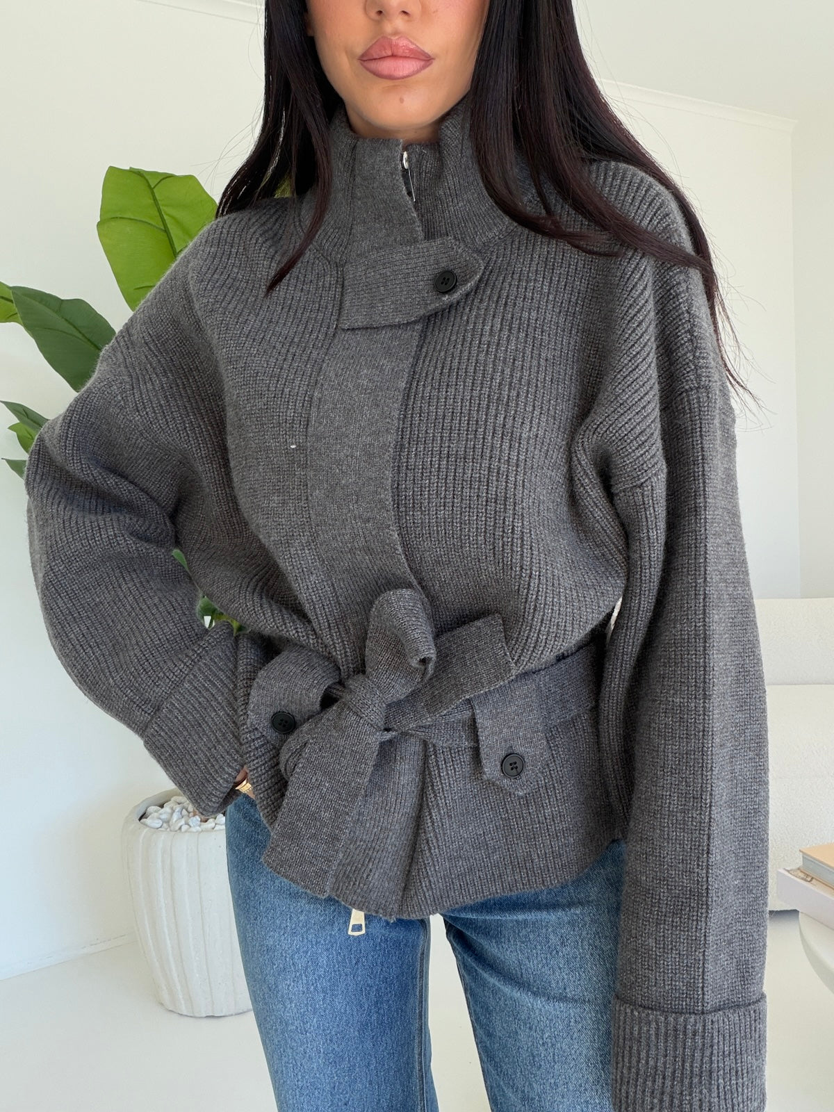 6158-MAXI CARDIGAN GREY