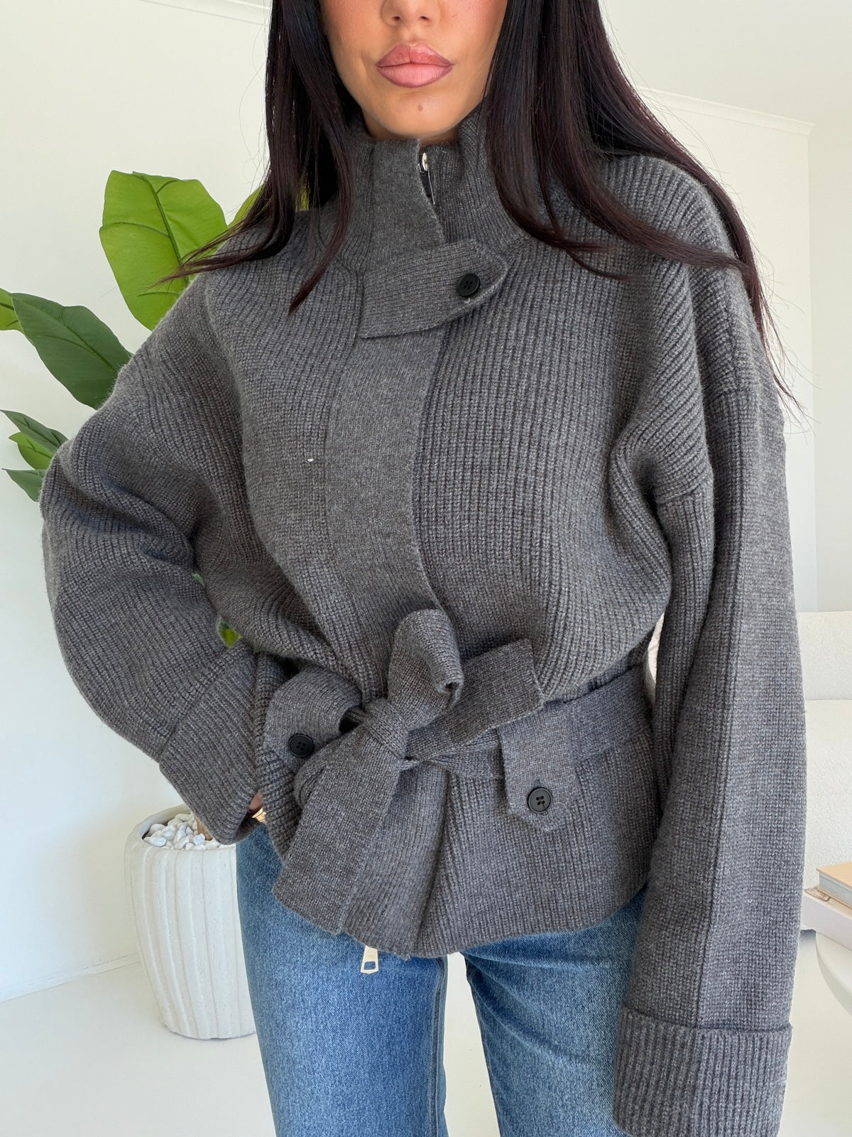 6158-MAXI CARDIGAN GREY