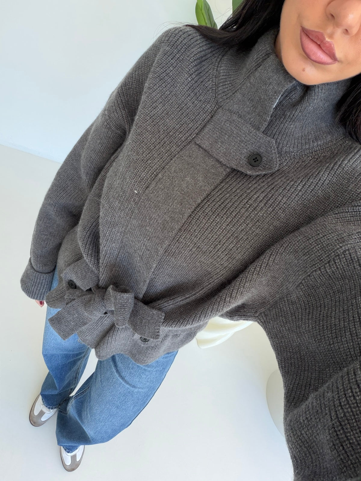 6158-MAXI CARDIGAN GREY