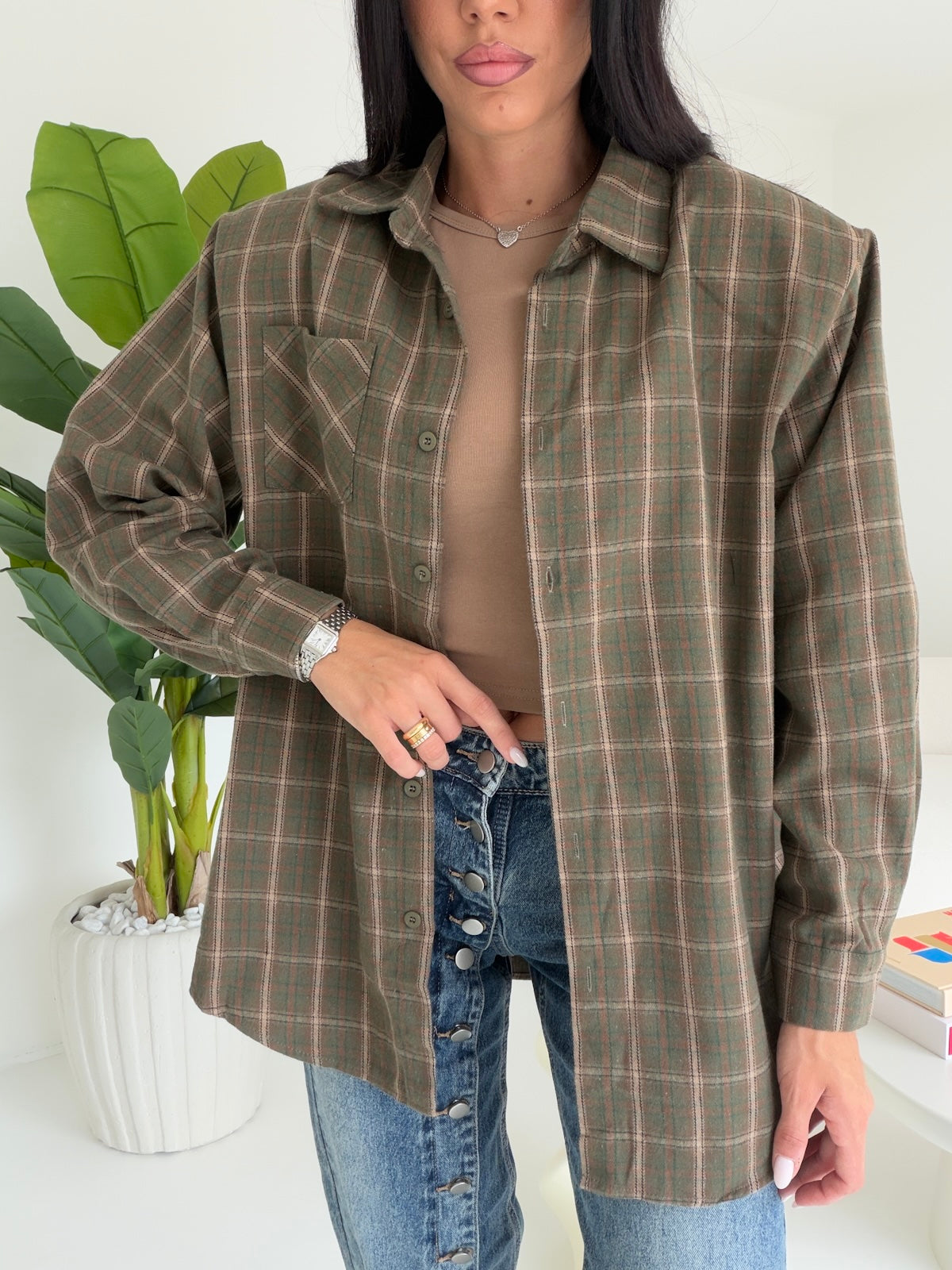 19579-CAMICIA TARTAN MILITARE