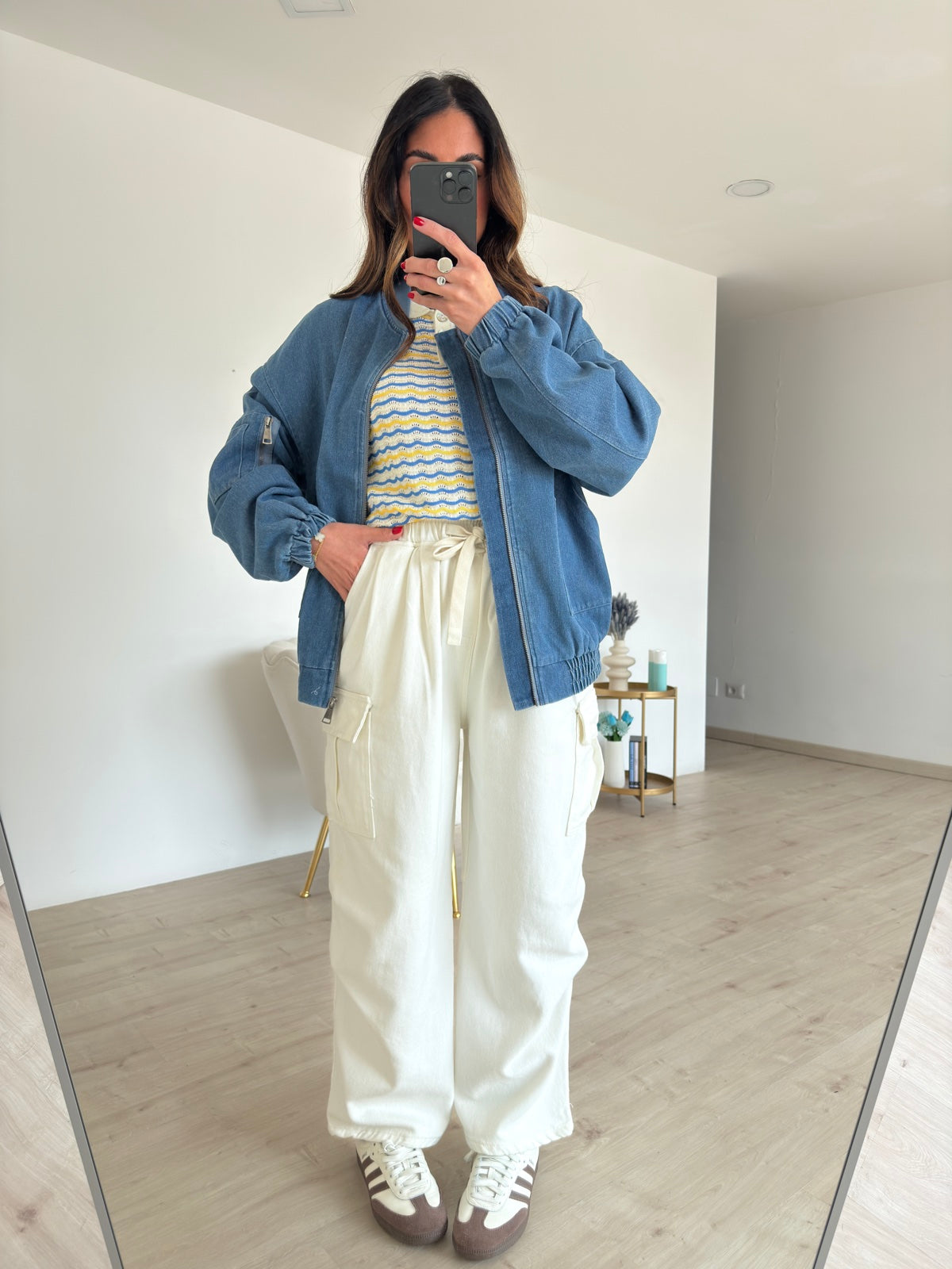 P7956-PANTALONE CARGO MILK