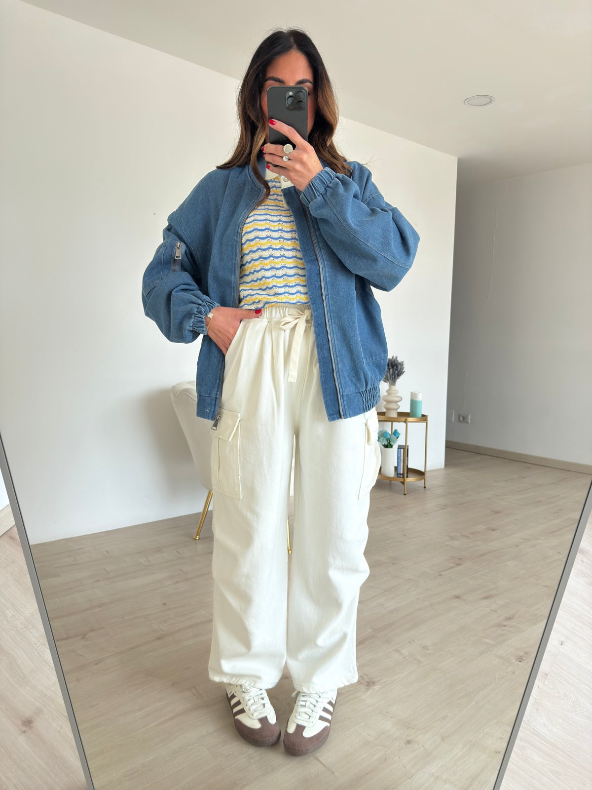 P7956-PANTALONE CARGO MILK