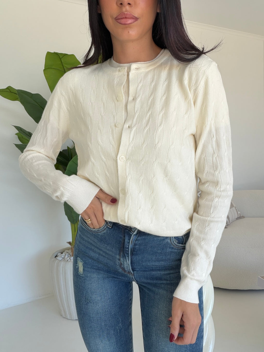 HG69914AB-NEW CARDIGAN 2 IN 1 MILK