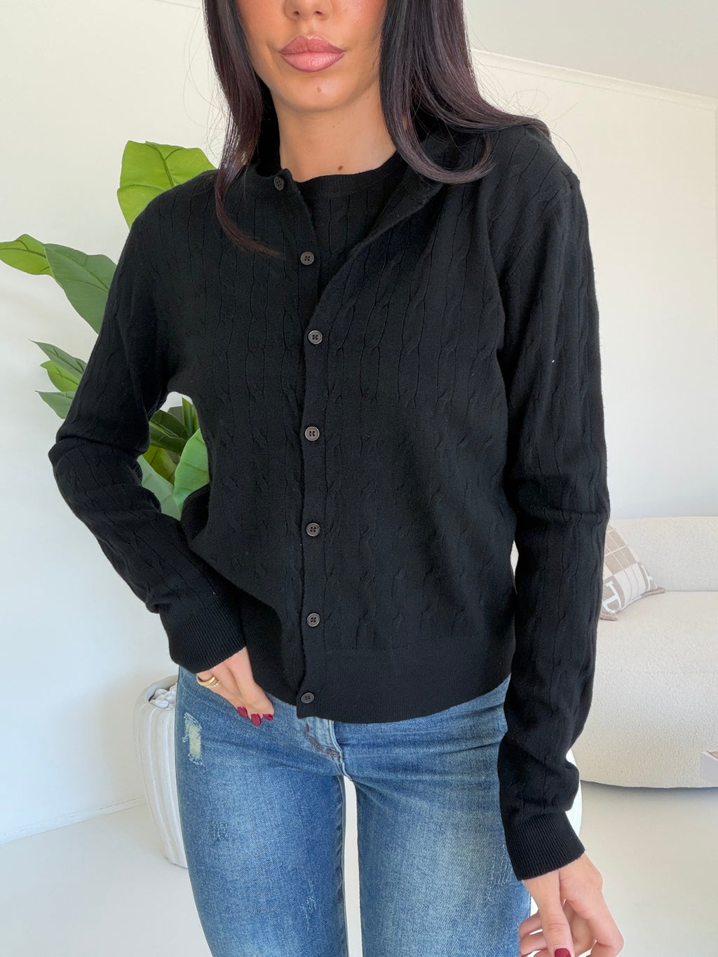 HG69914AB-NEW CARDIGAN 2 IN 1 NERO