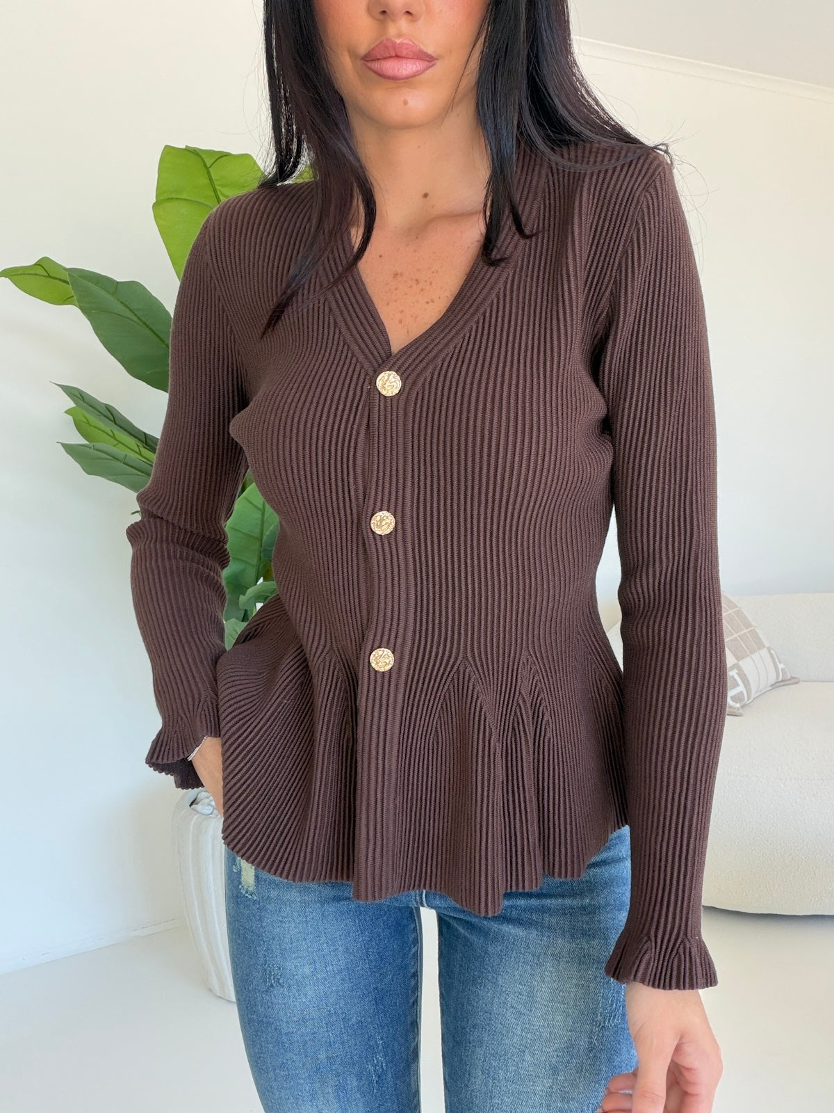 5542-CARDIGAN THAT'S AMORE CHOCO