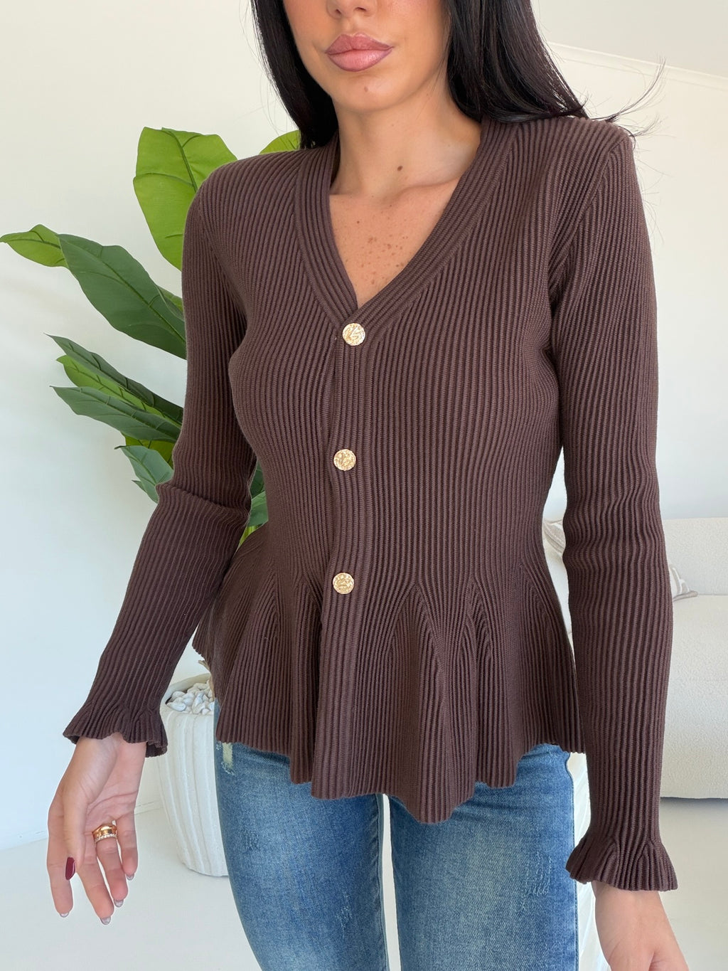 5542-CARDIGAN THAT'S AMORE CHOCO