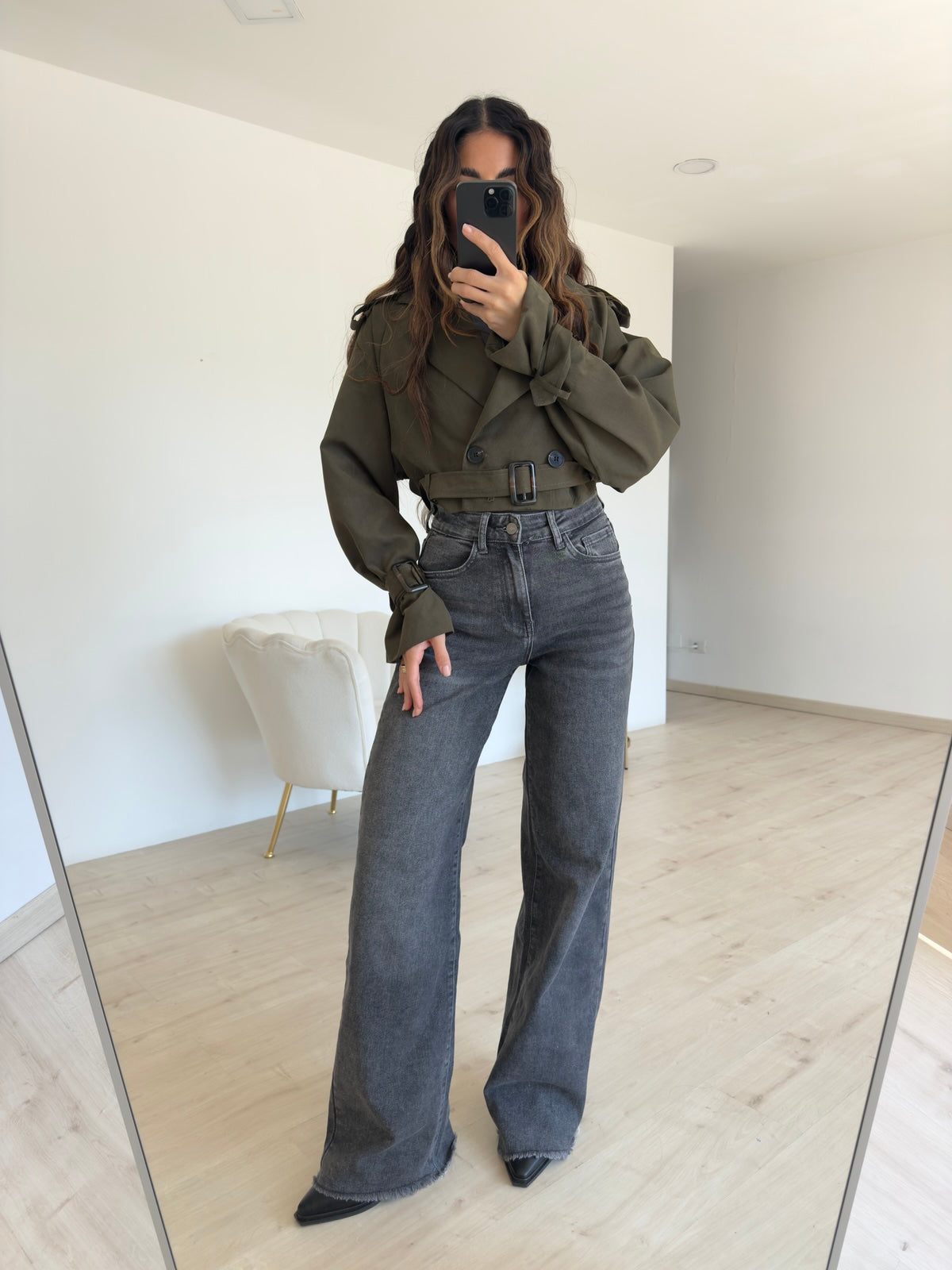 GT13-JEANS PALAZZO GREY