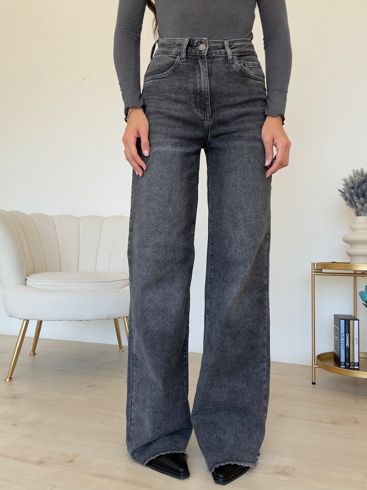 GT13-JEANS PALAZZO GREY