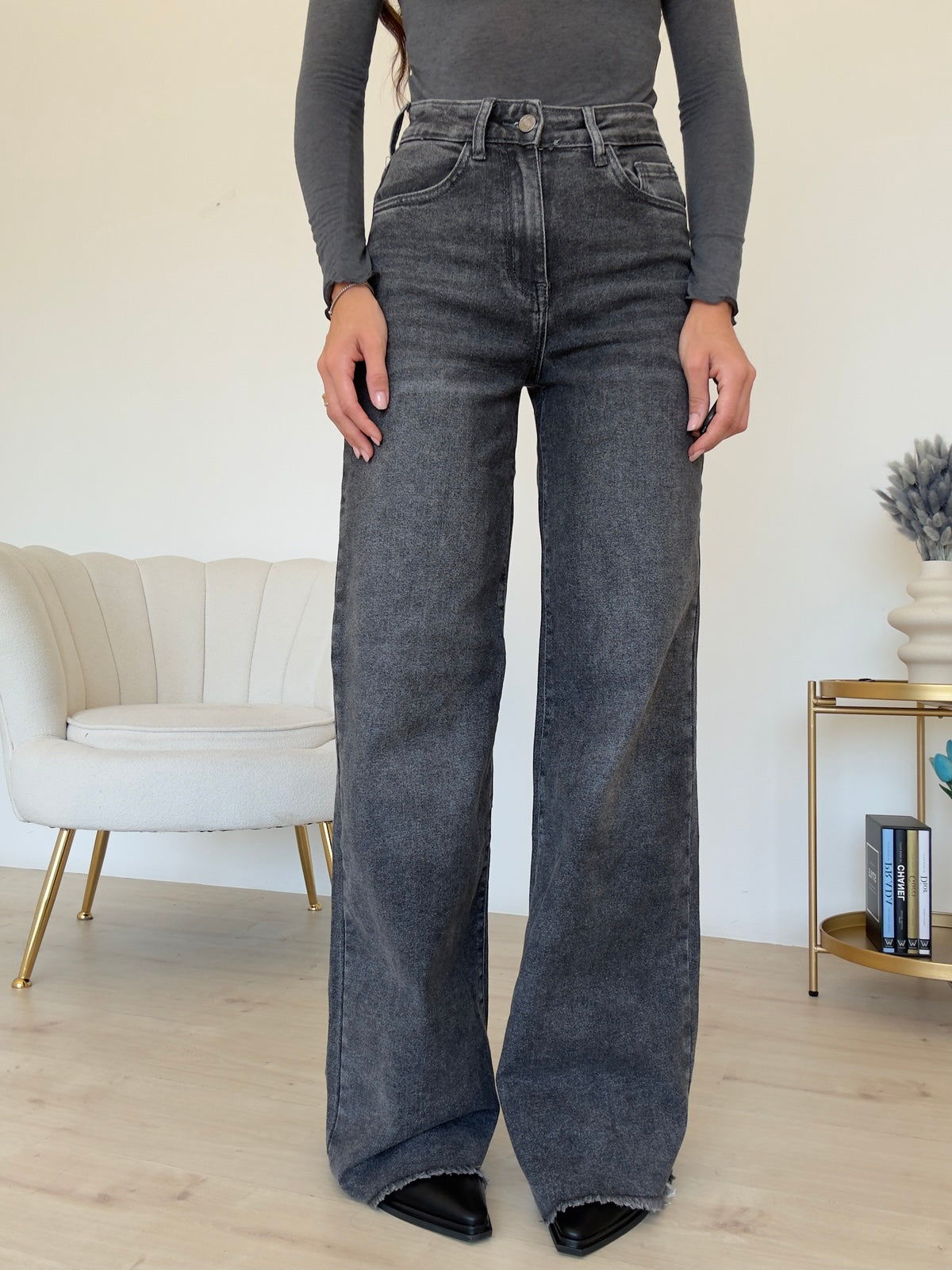GT13-JEANS PALAZZO GREY