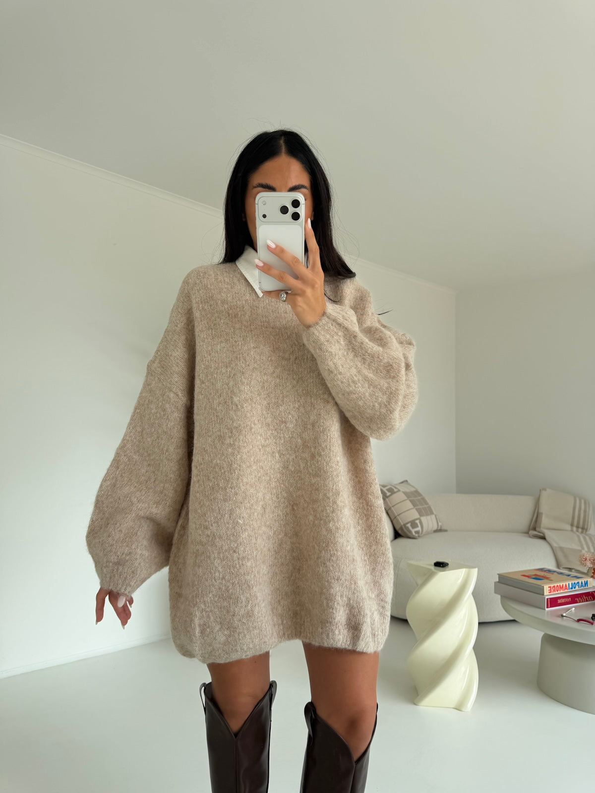50336-MAXI PULL JOLLY TAUPE