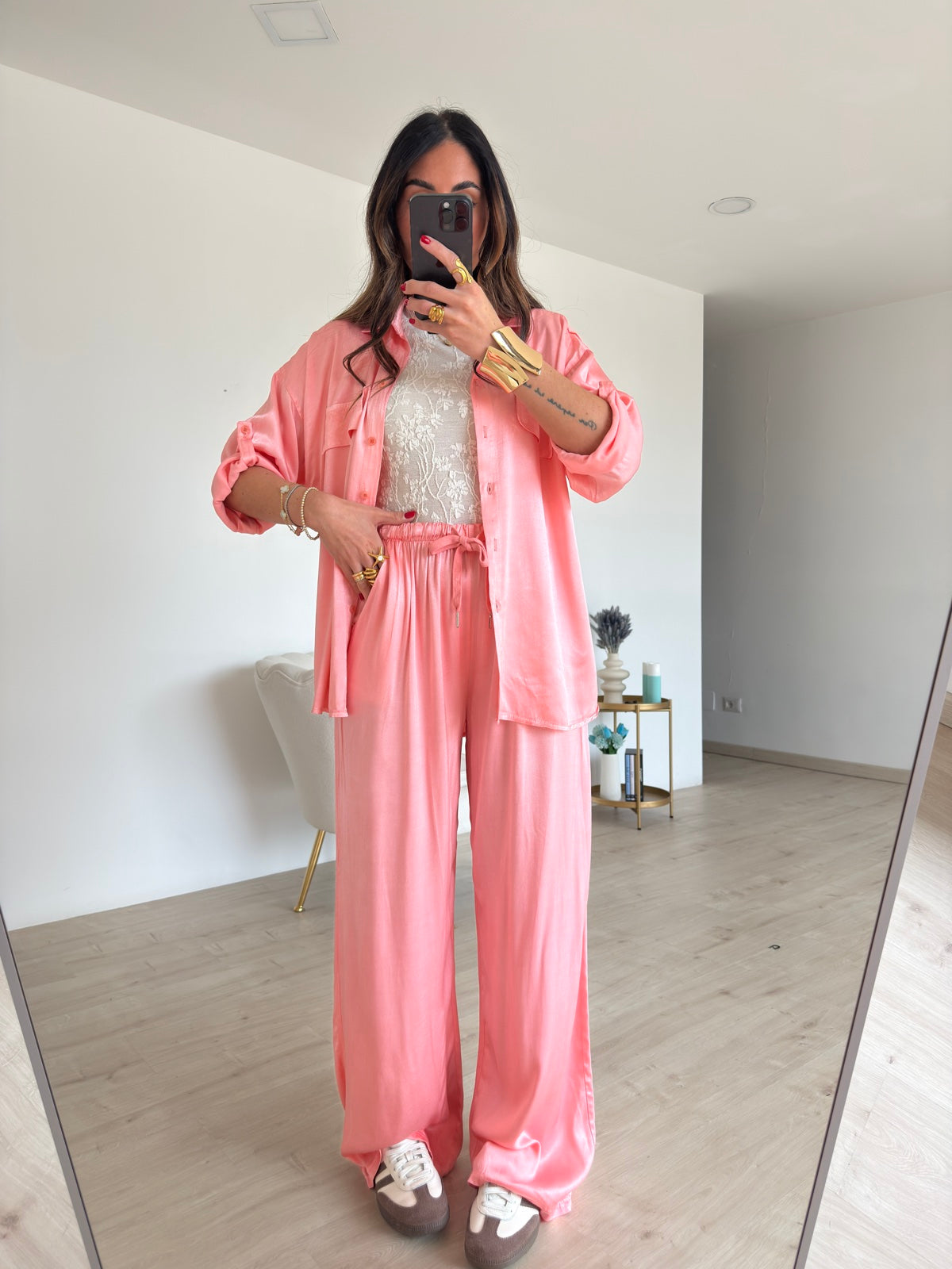CAMICIA SATIN ROSA