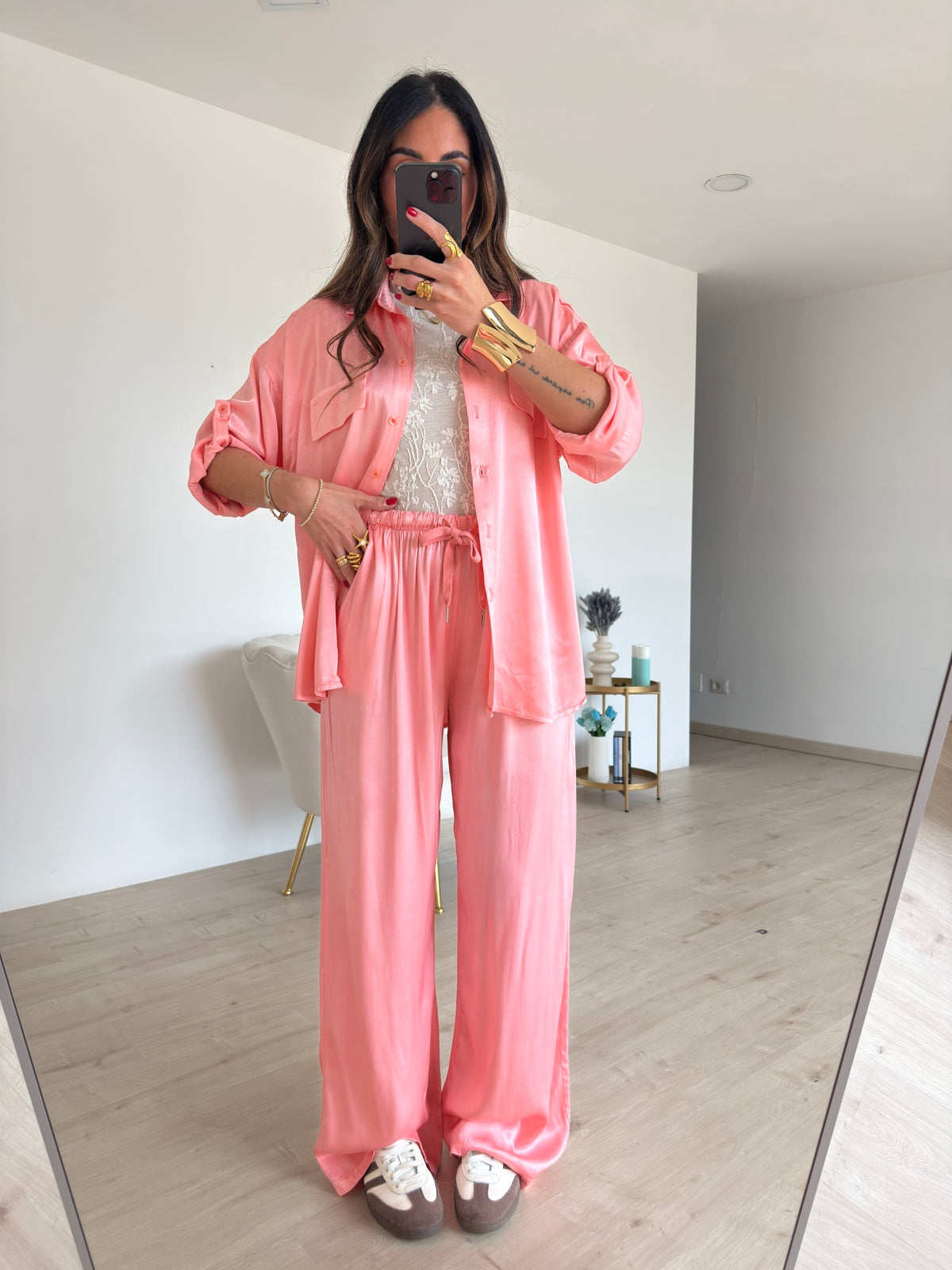 CAMICIA SATIN ROSA
