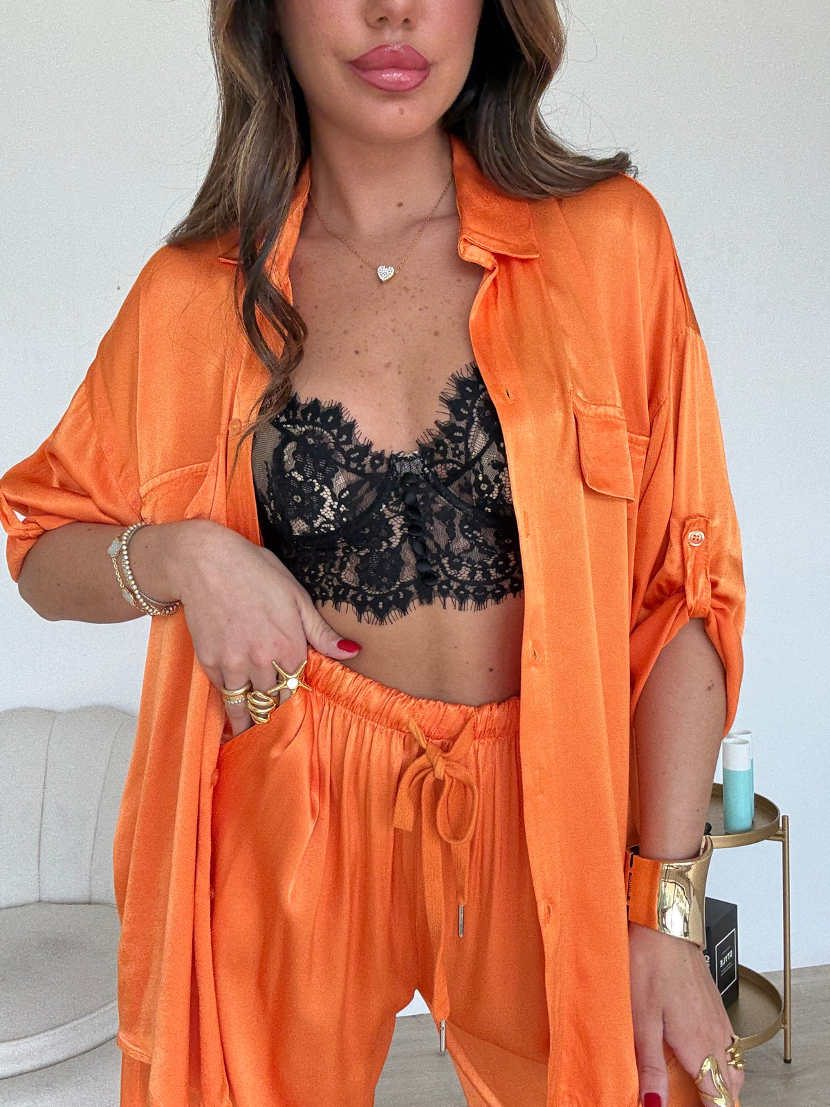 CAMICIA SATIN ORANGE