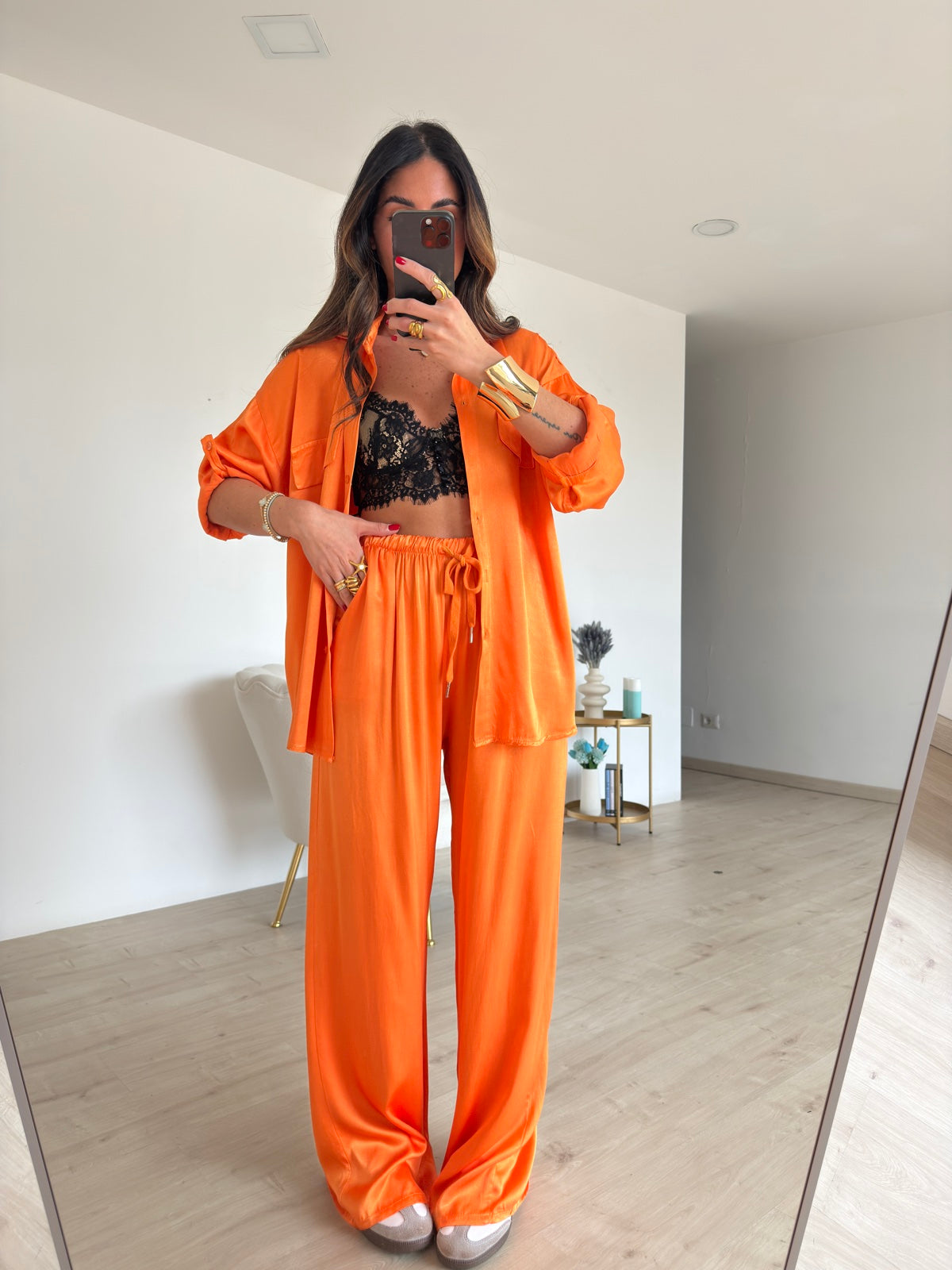 CAMICIA SATIN ORANGE