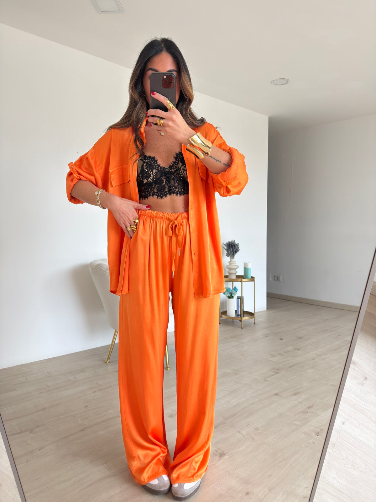 CAMICIA SATIN ORANGE