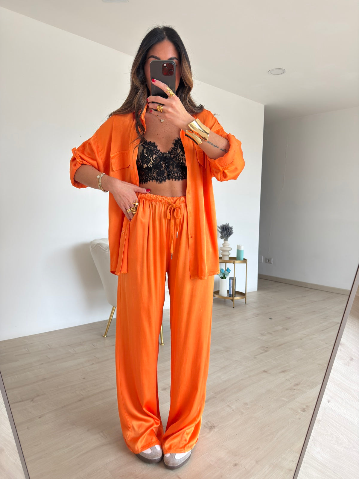 CAMICIA SATIN ORANGE