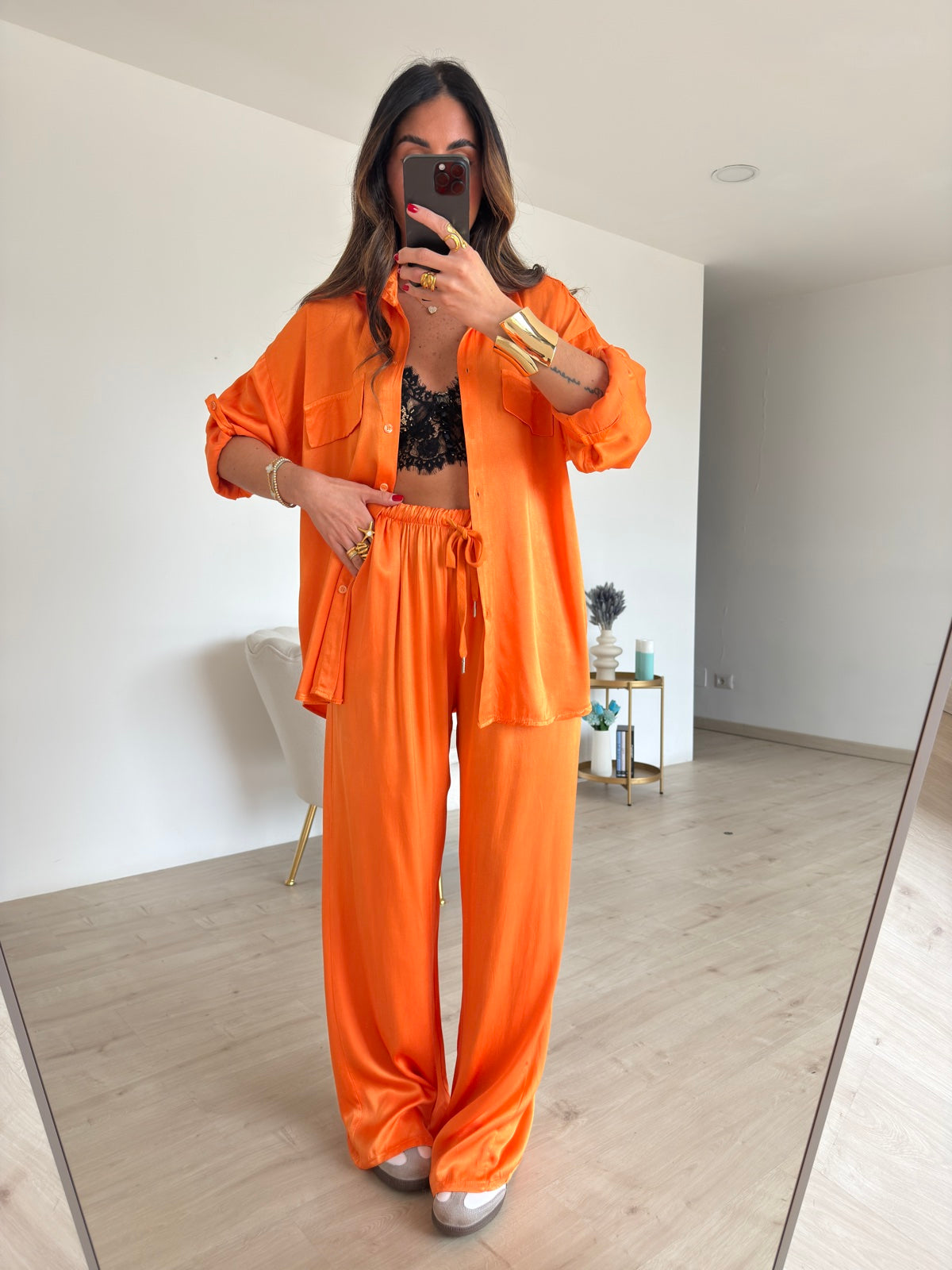 CAMICIA SATIN ORANGE