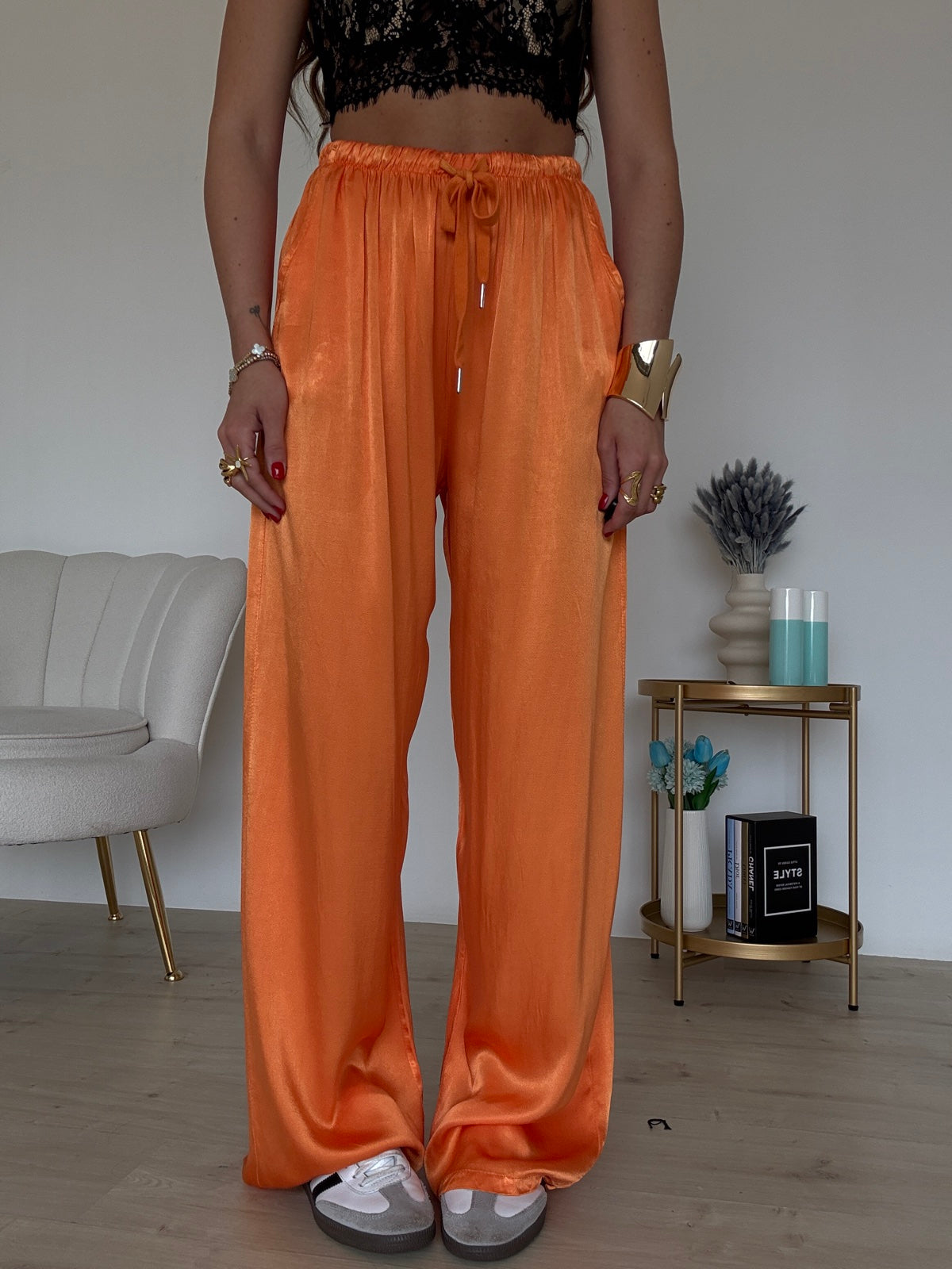 PANTALONE SATIN ORANGE