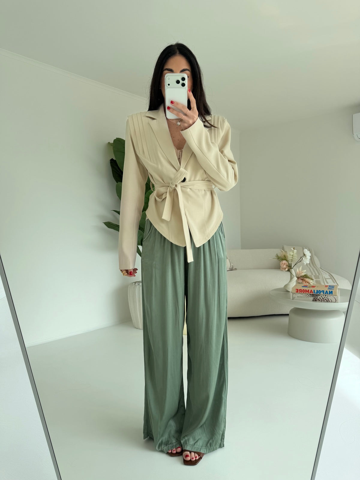 PANTALONE SATIN MILITARE