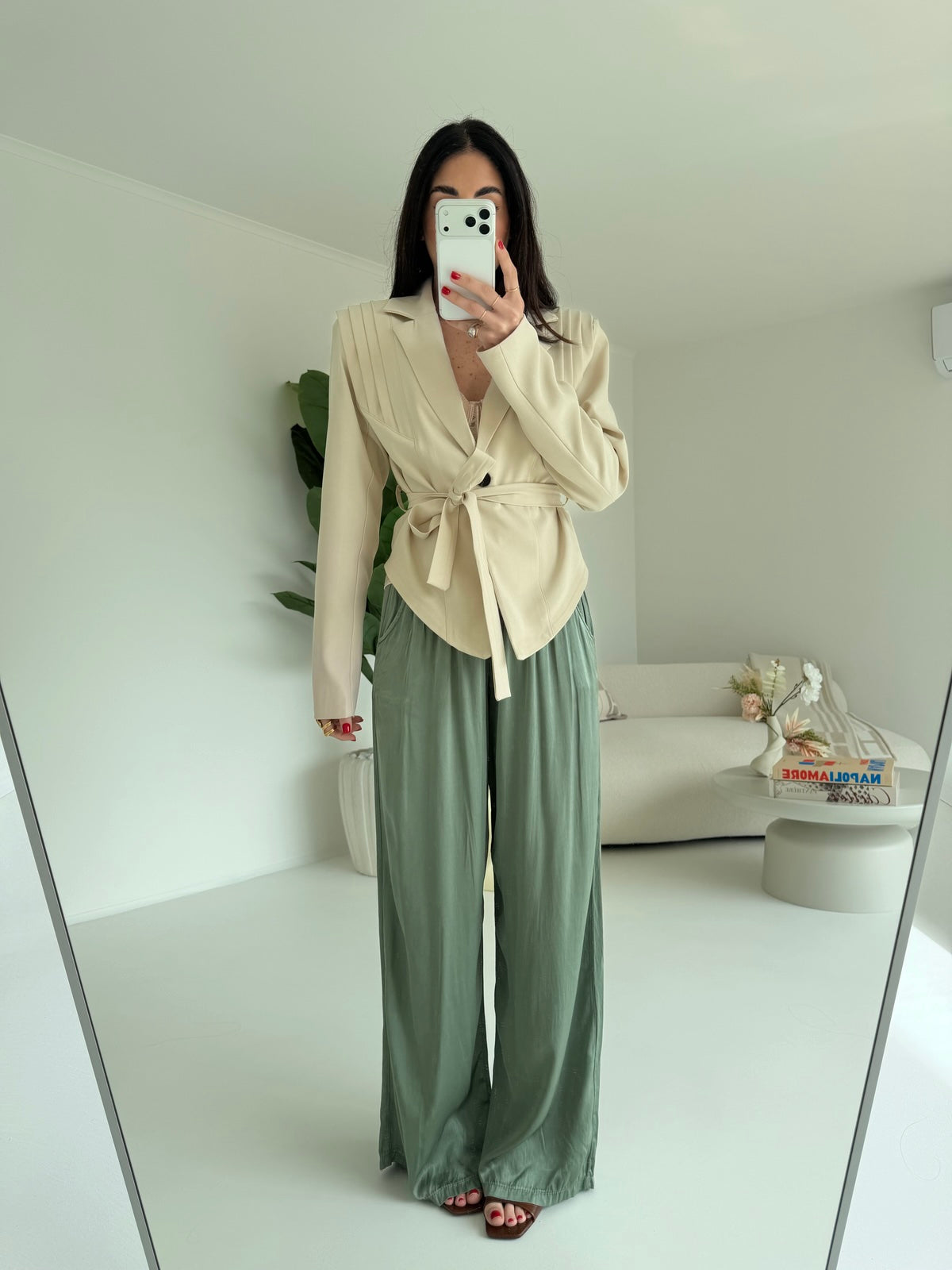PANTALONE SATIN MILITARE