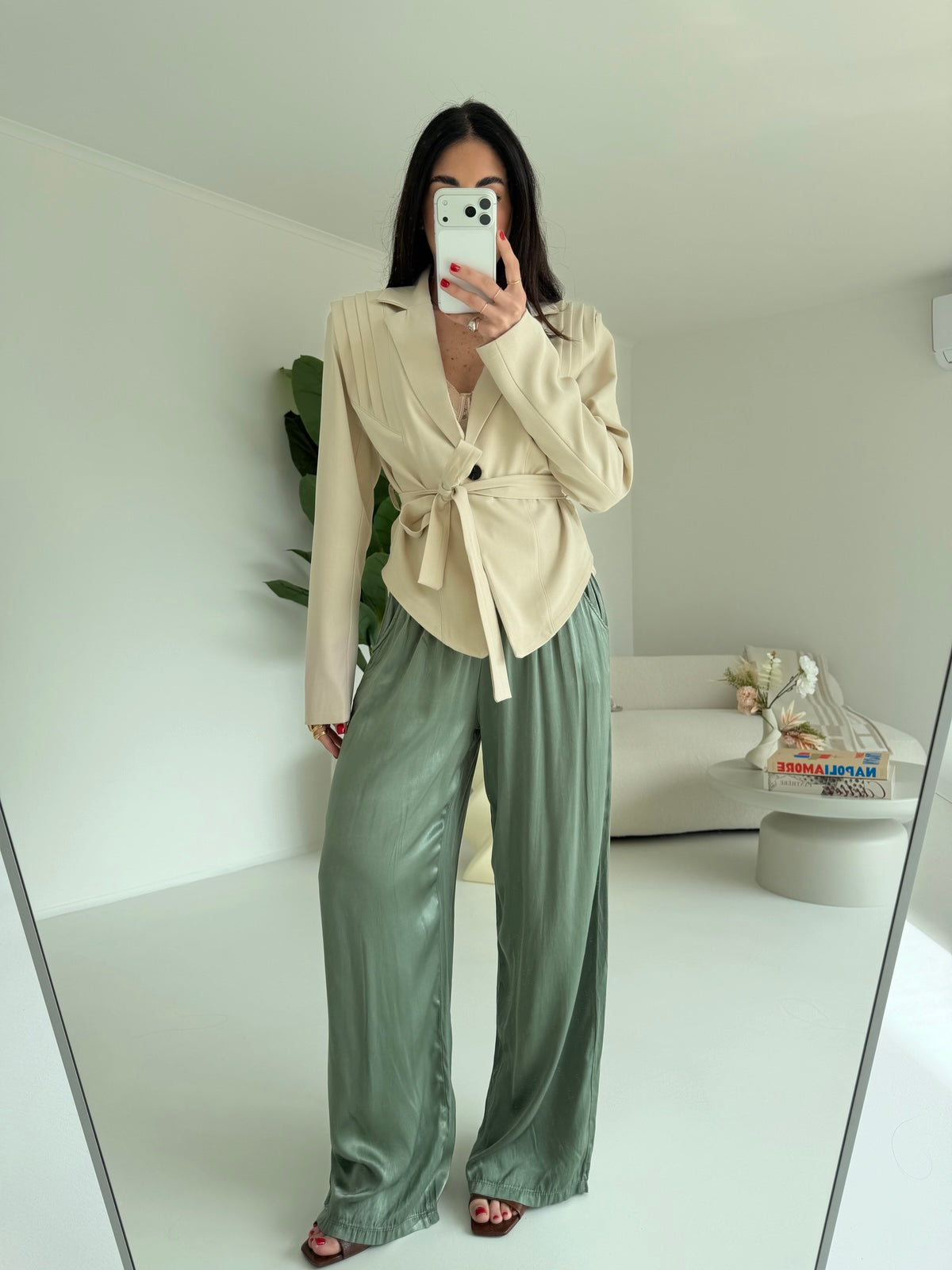 PANTALONE SATIN MILITARE