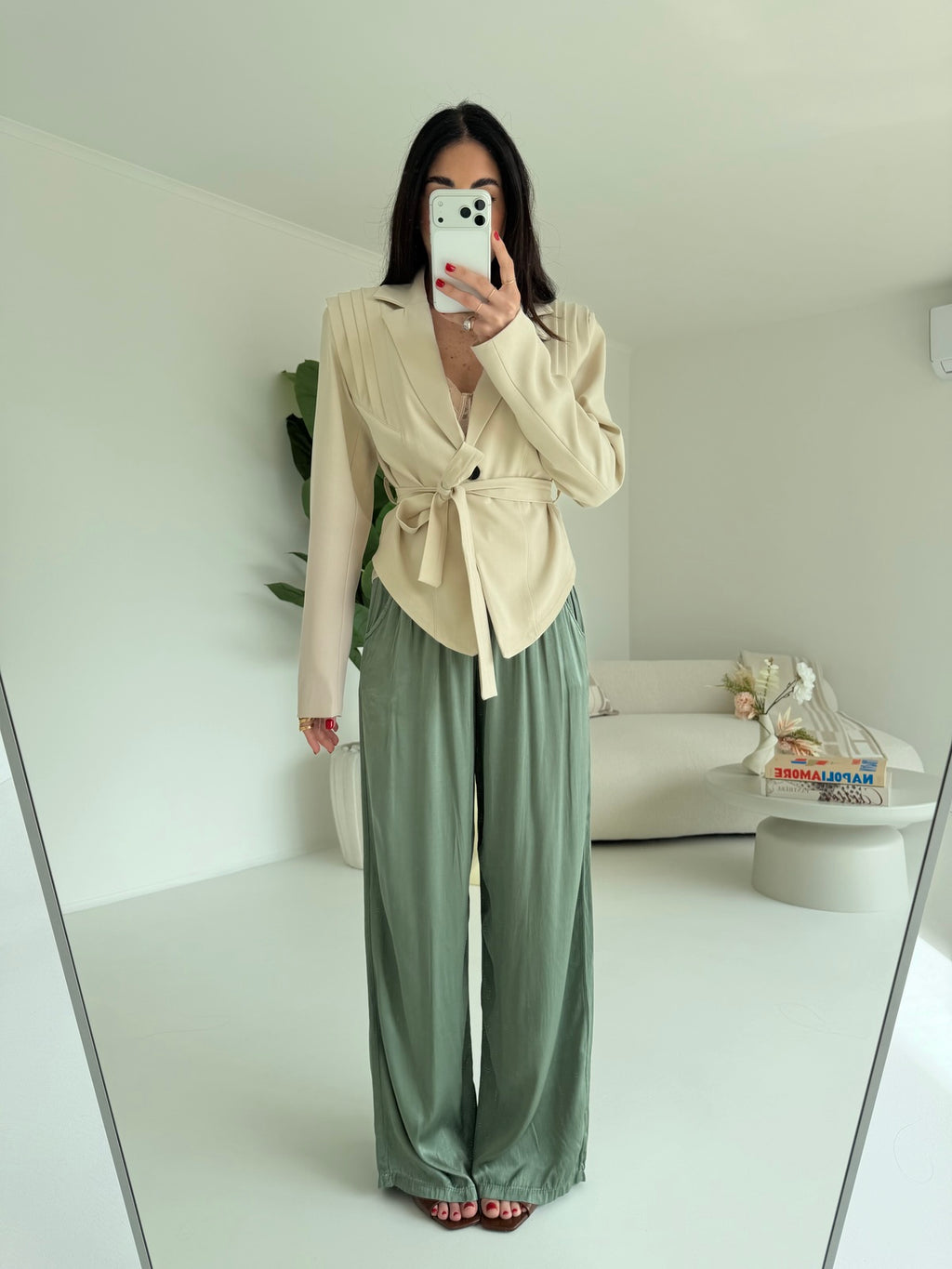 PANTALONE SATIN MILITARE