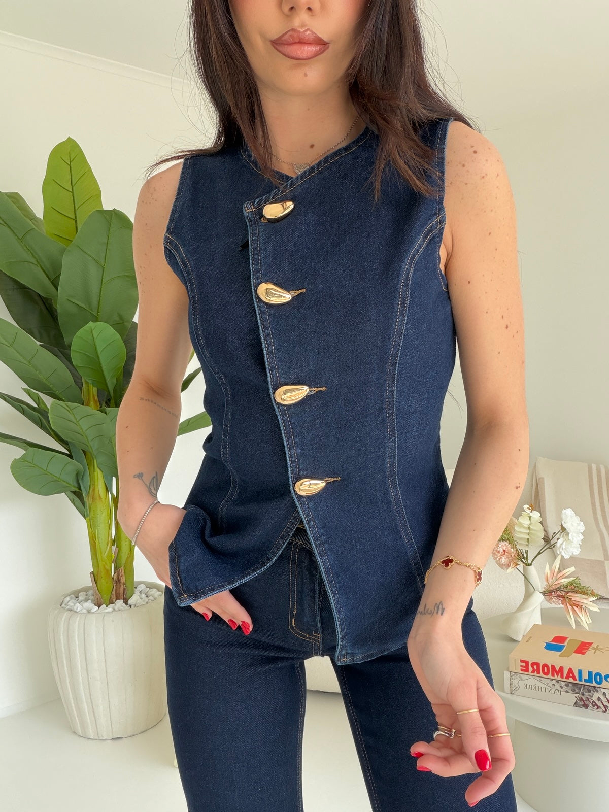 MI25145-GILET DENIM JULIEN