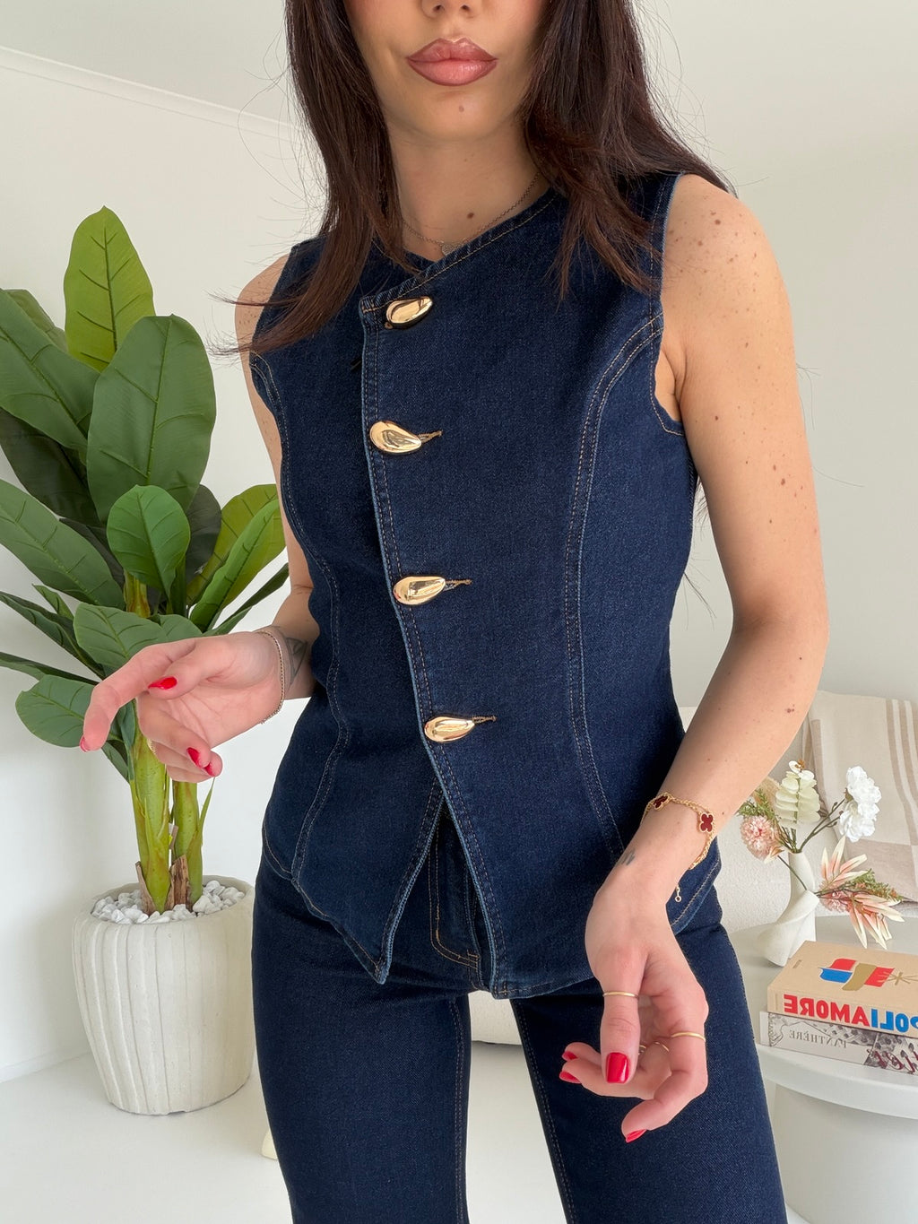 MI25145-GILET DENIM JULIEN