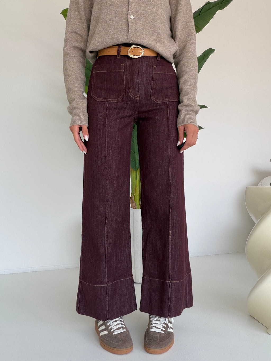BJG-F32873-JEANS+CINTURA WINE