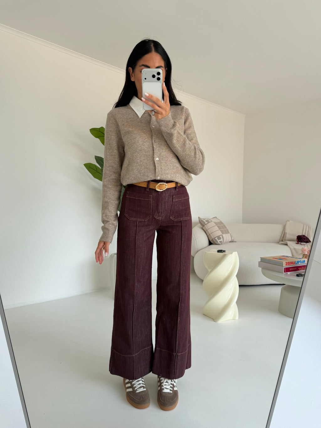 BJG-F32873-JEANS+CINTURA WINE
