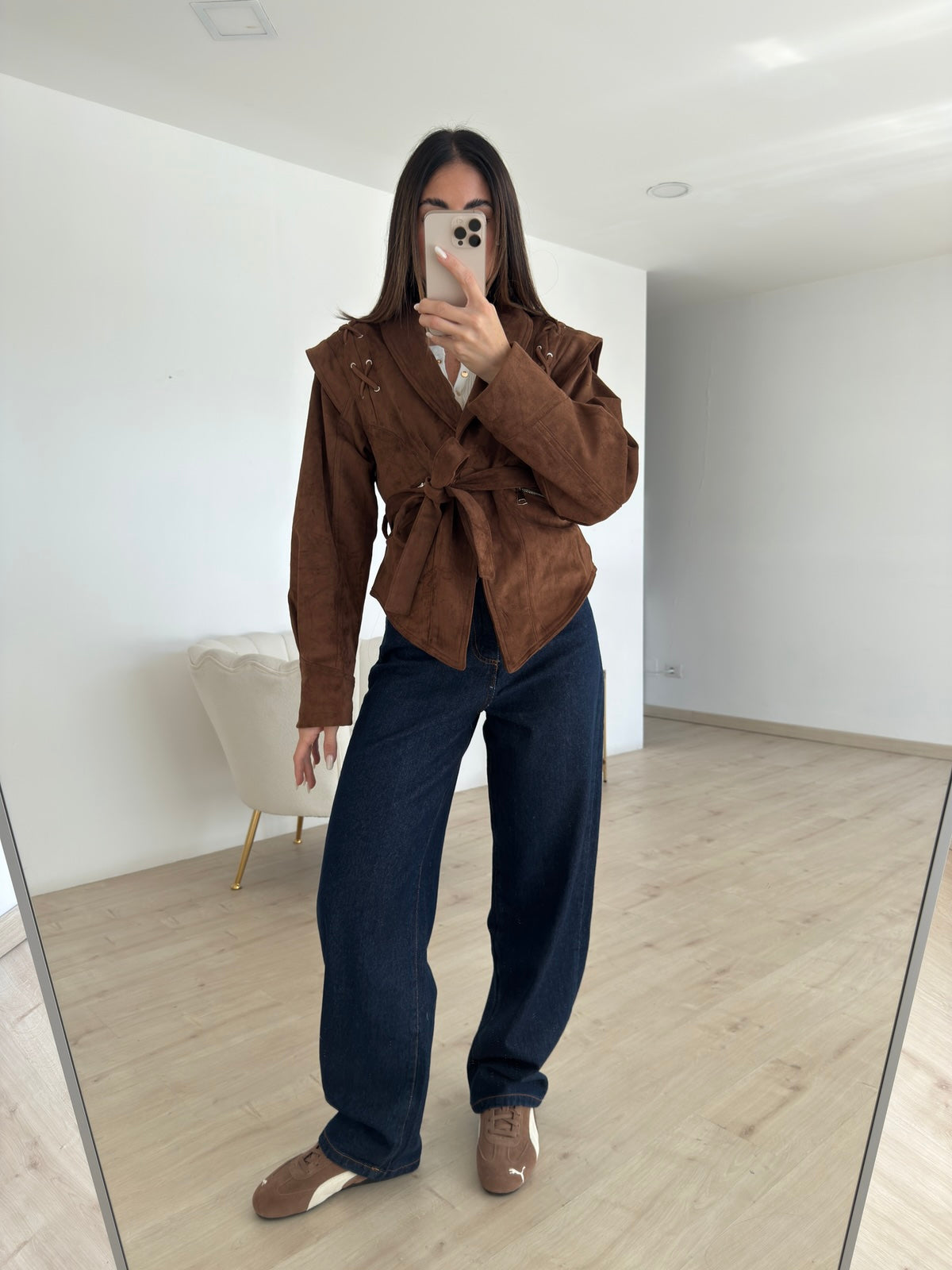 DD86-B-GIACCA STRINGHE IN SUEDE