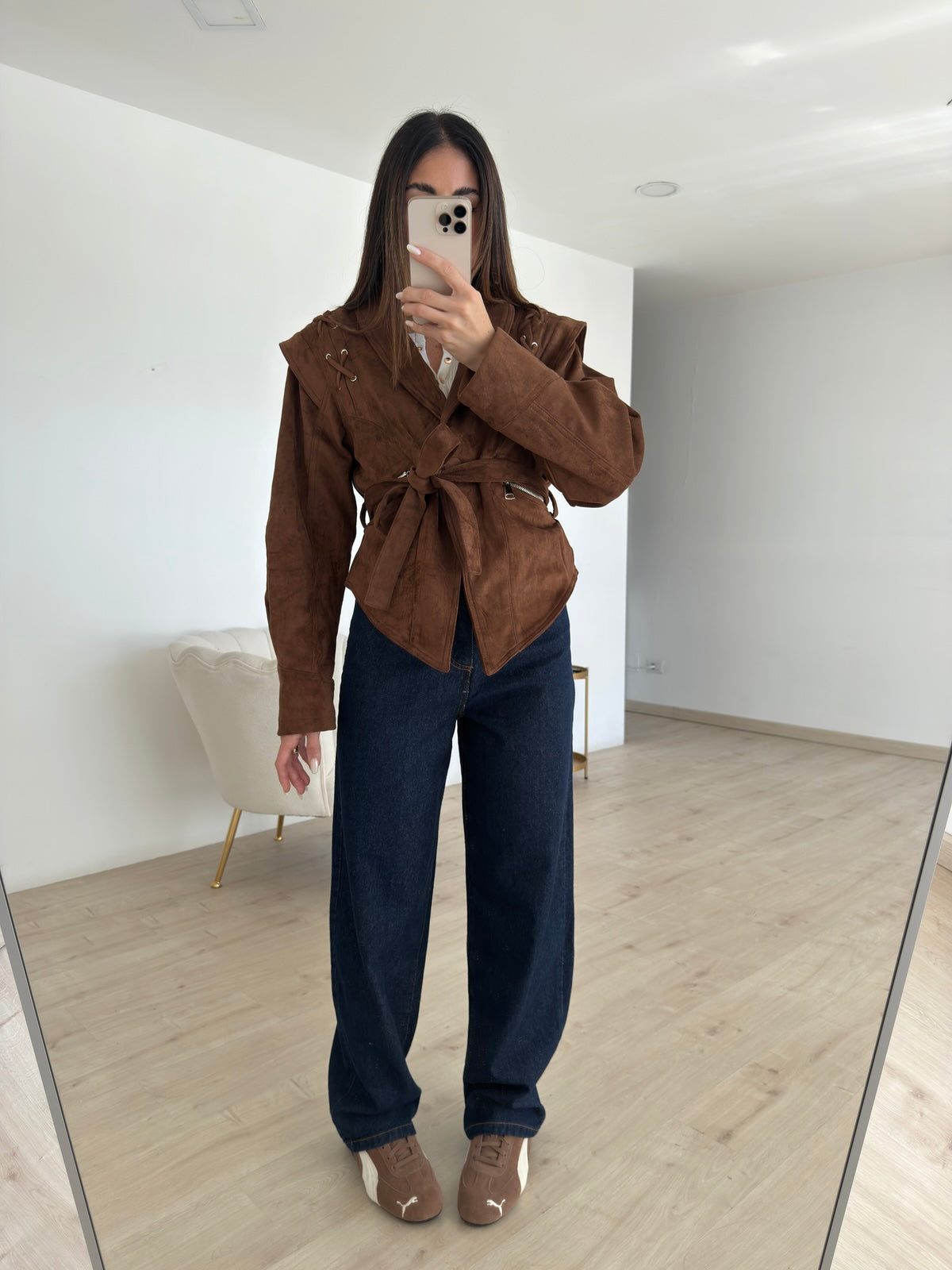 DD86-B-GIACCA STRINGHE IN SUEDE