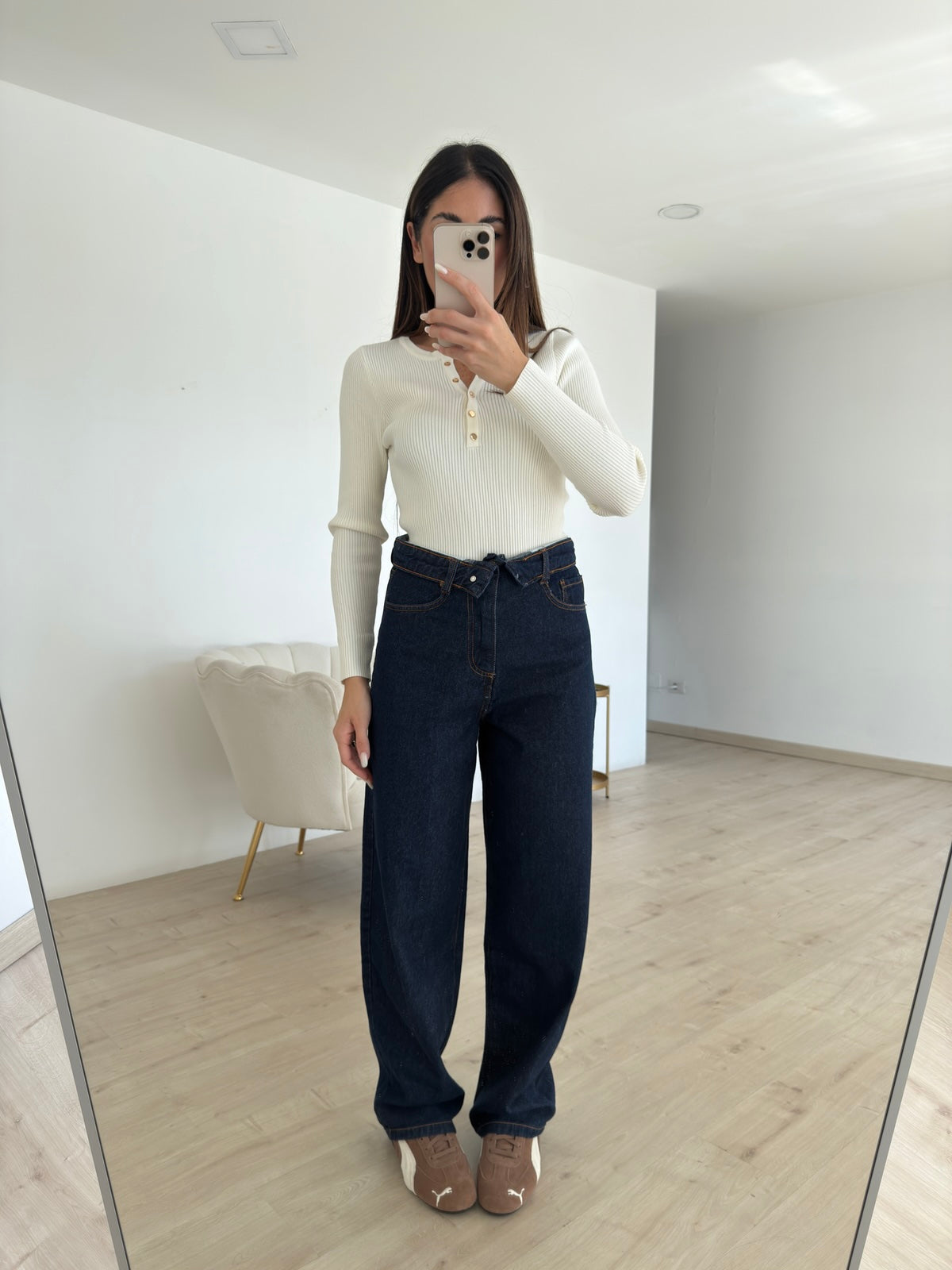 GB028-JEANS RISVOLTO DENIM