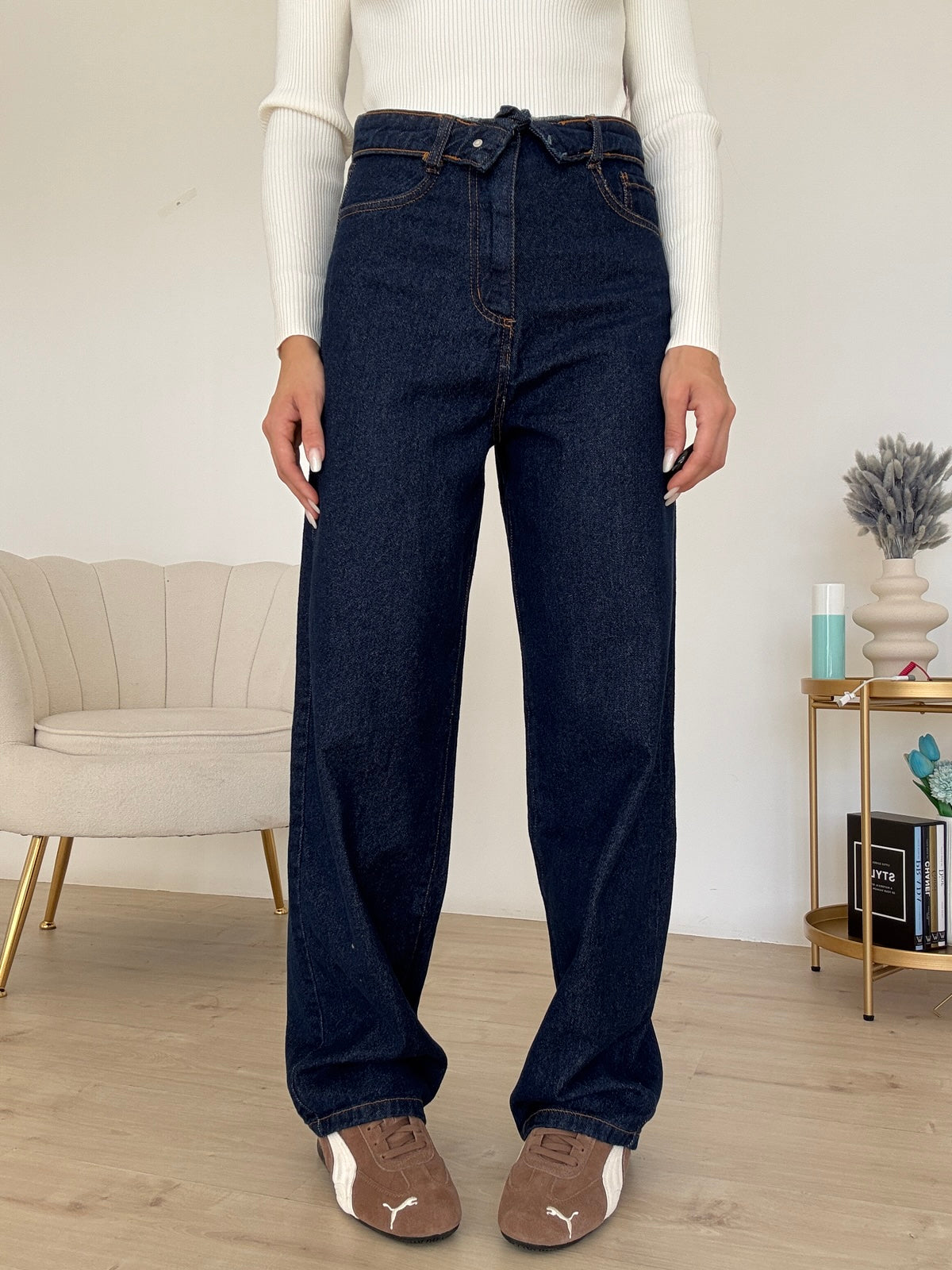 GB028-JEANS RISVOLTO DENIM