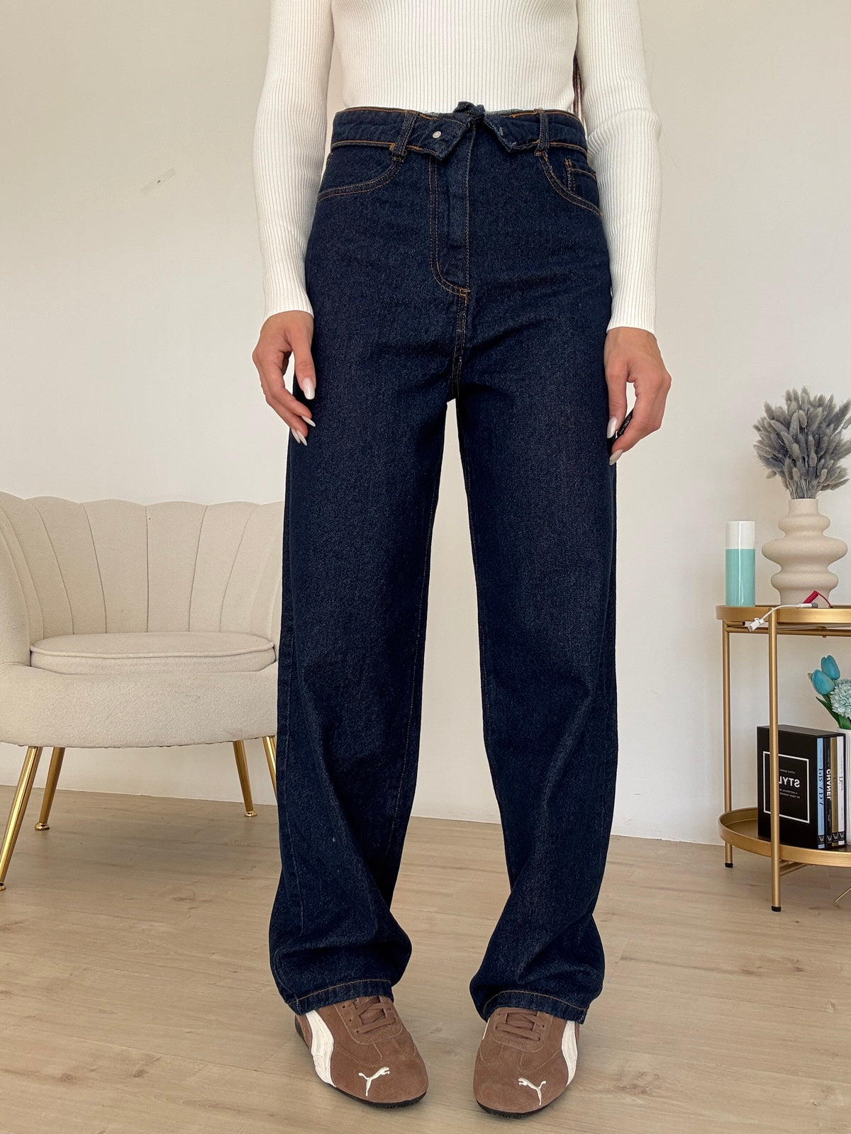 GB028-JEANS RISVOLTO DENIM