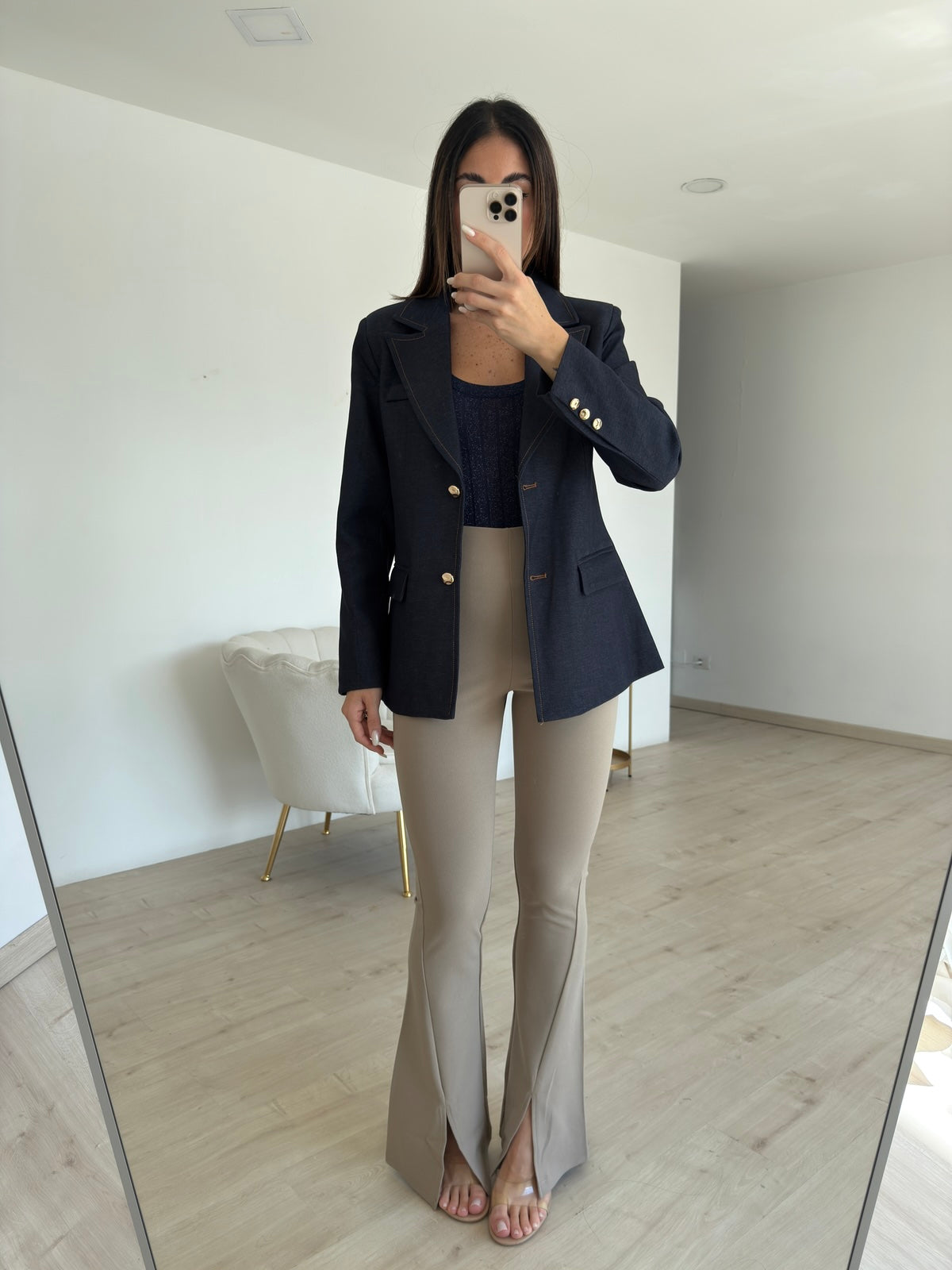 17170-BLAZER DENIM CLASSY